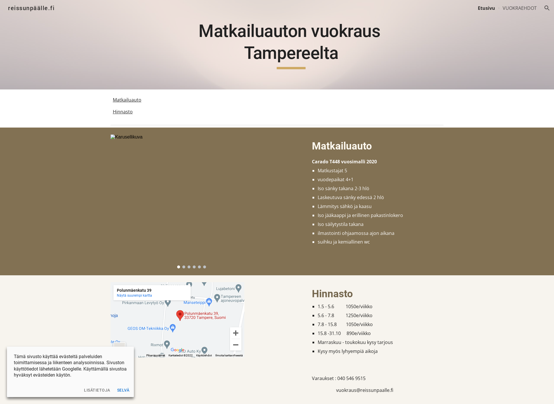 Screenshot for reissunpäälle.fi