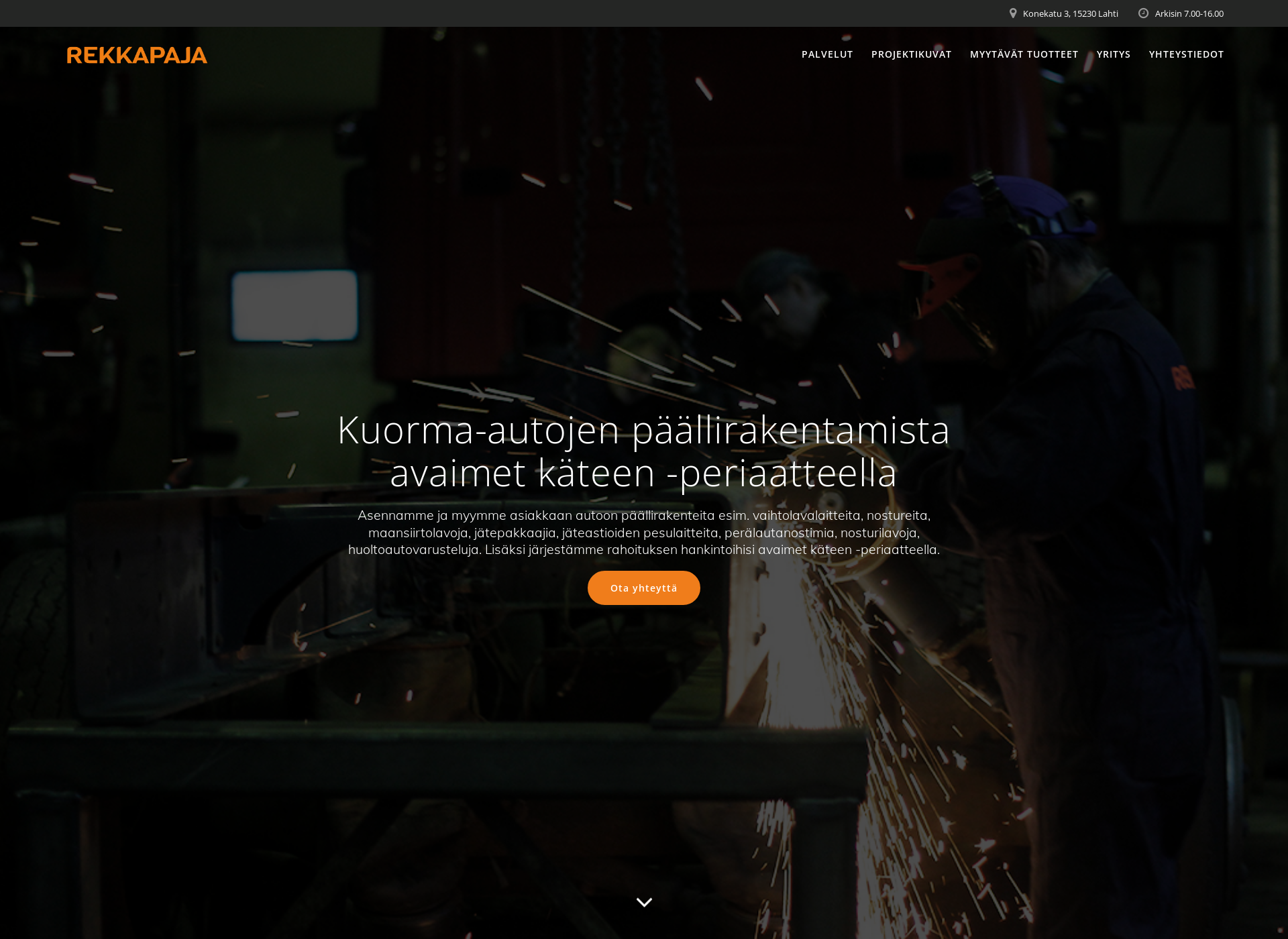 Skärmdump för rekkapaja.fi