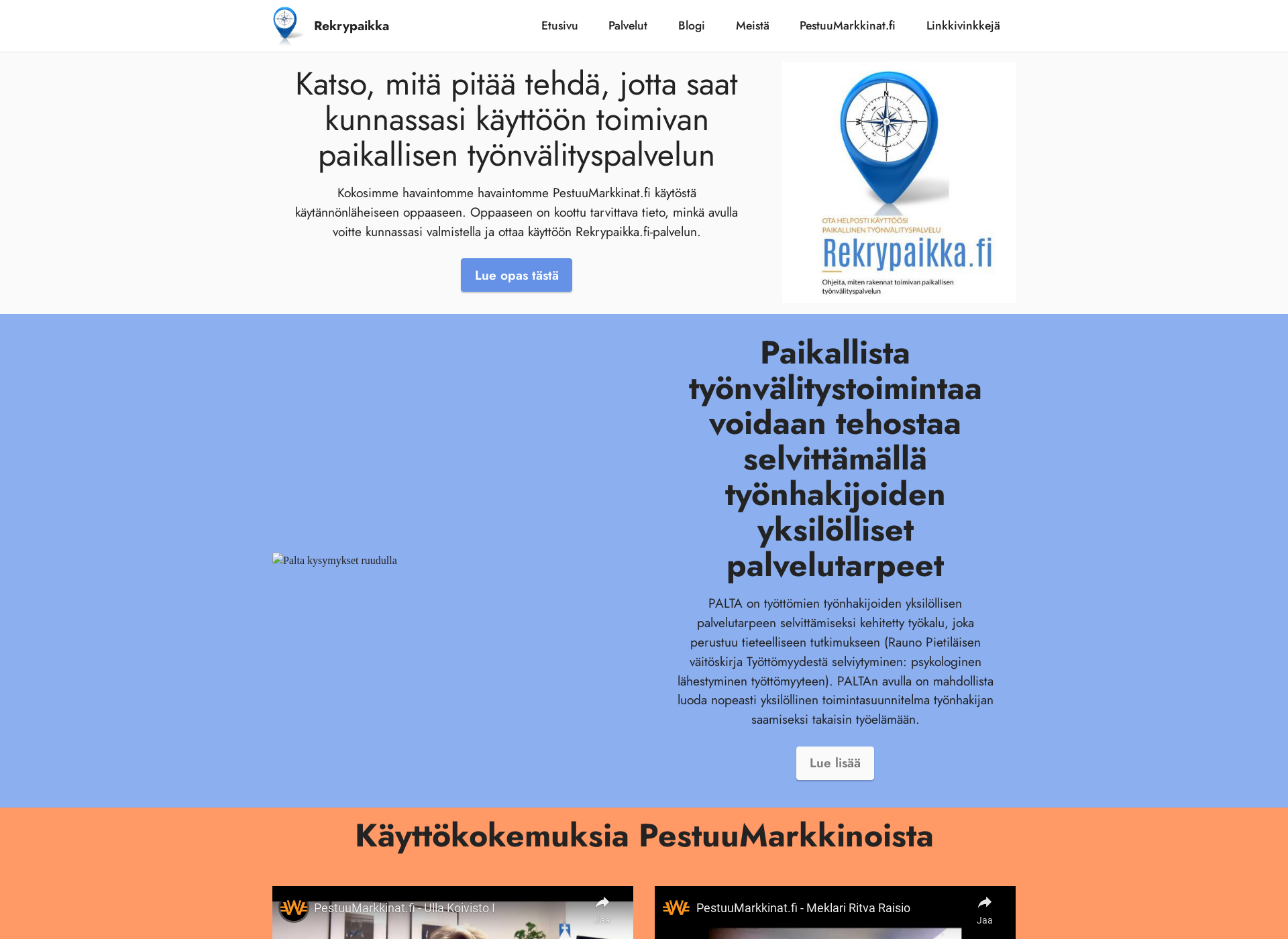 Skärmdump för rekrymasiina.fi