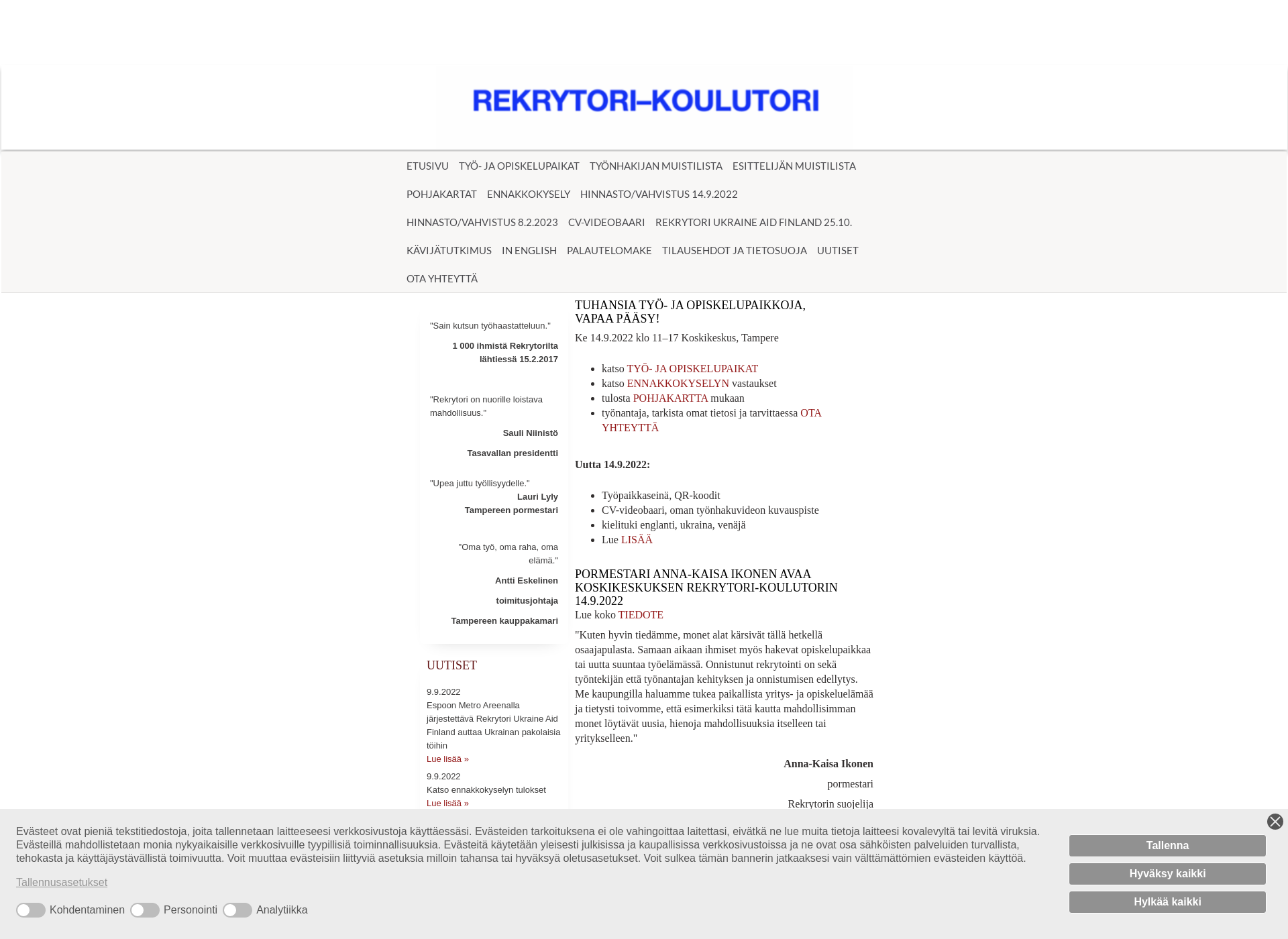 Screenshot for rekrytori.fi
