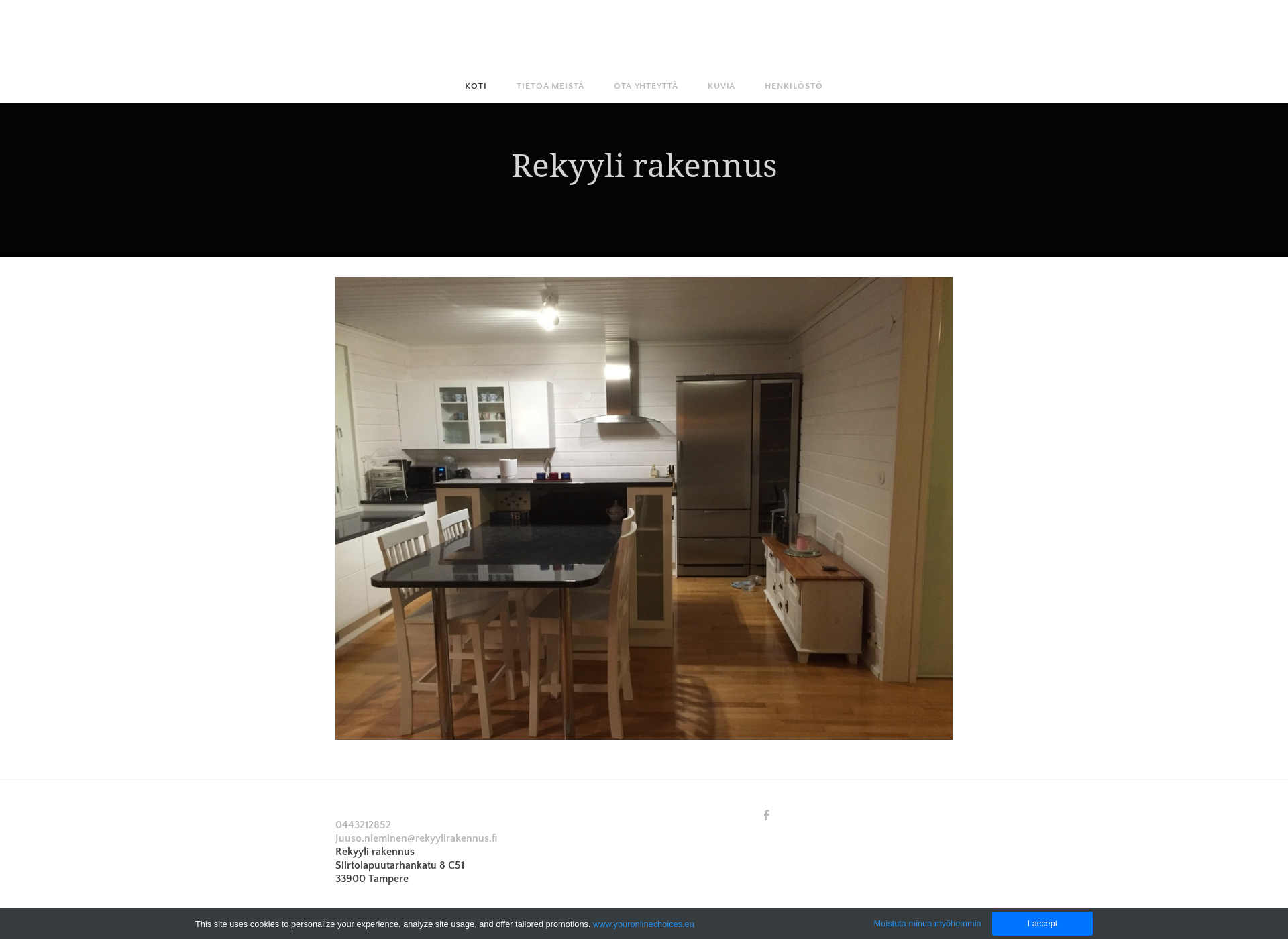 Skärmdump för rekyylirakennus.fi