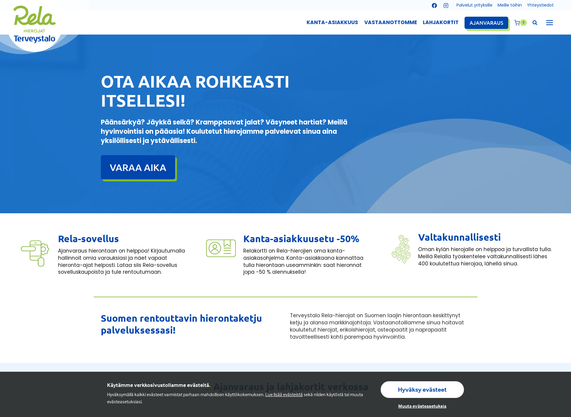 Screenshot for relahierojat.fi