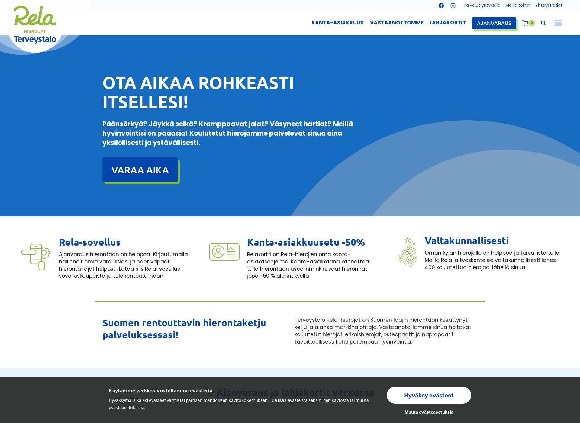 Screenshot for relahieronta.fi