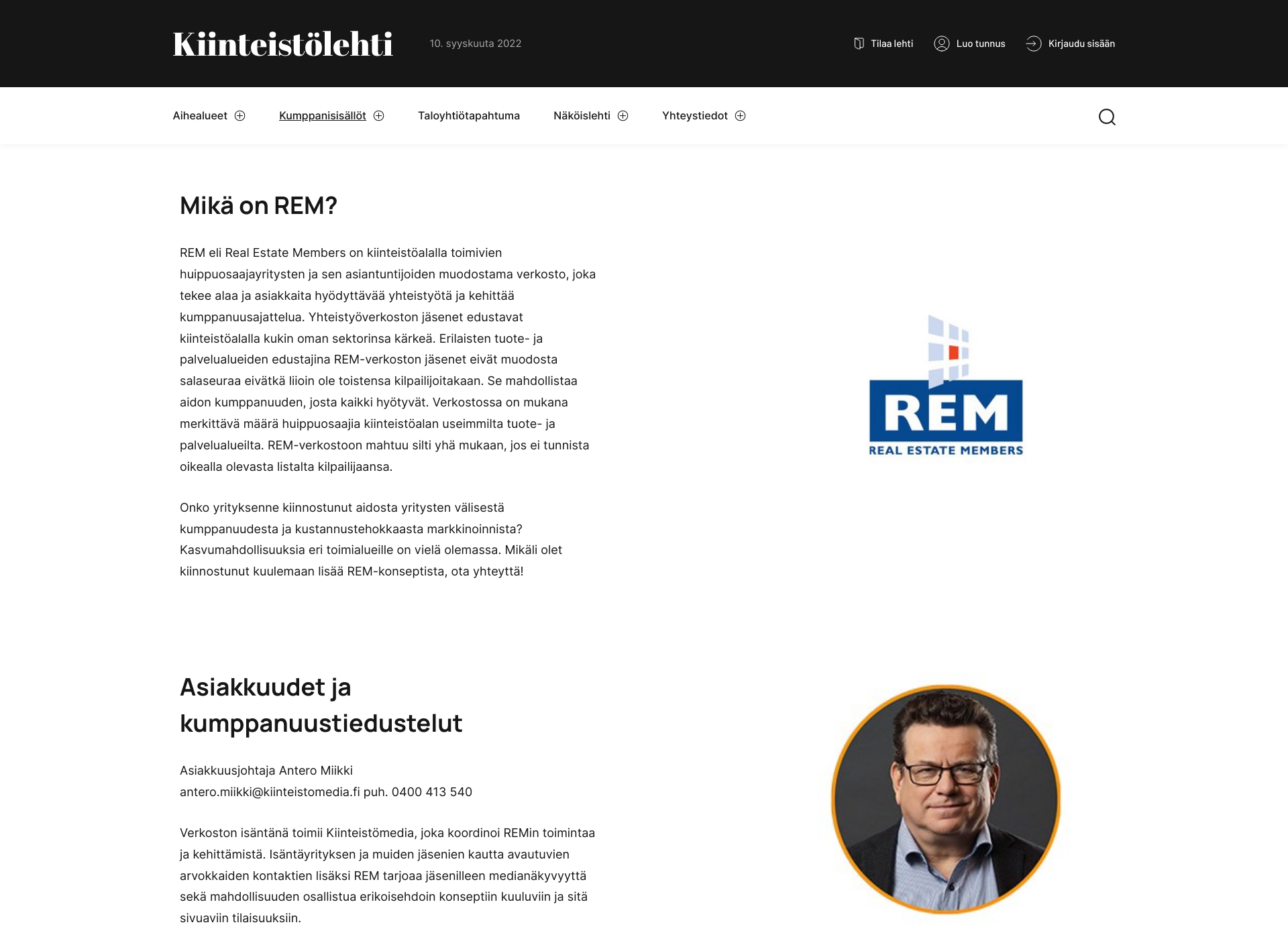 Screenshot for rem.fi