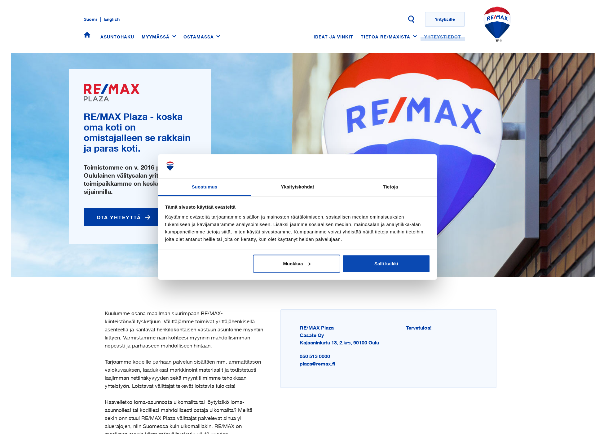 Screenshot for remax-plaza.fi