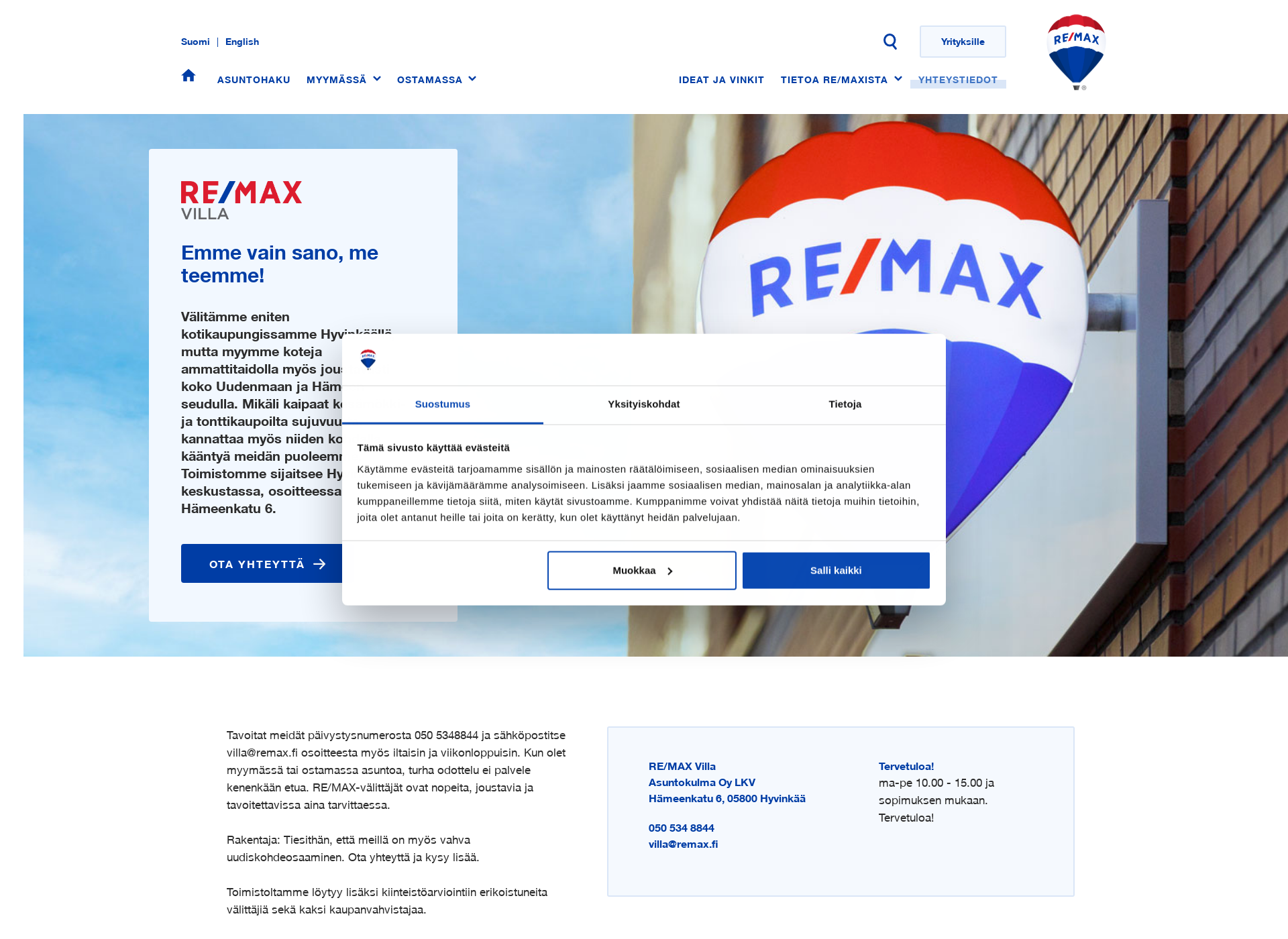 Screenshot for remax-villa.fi