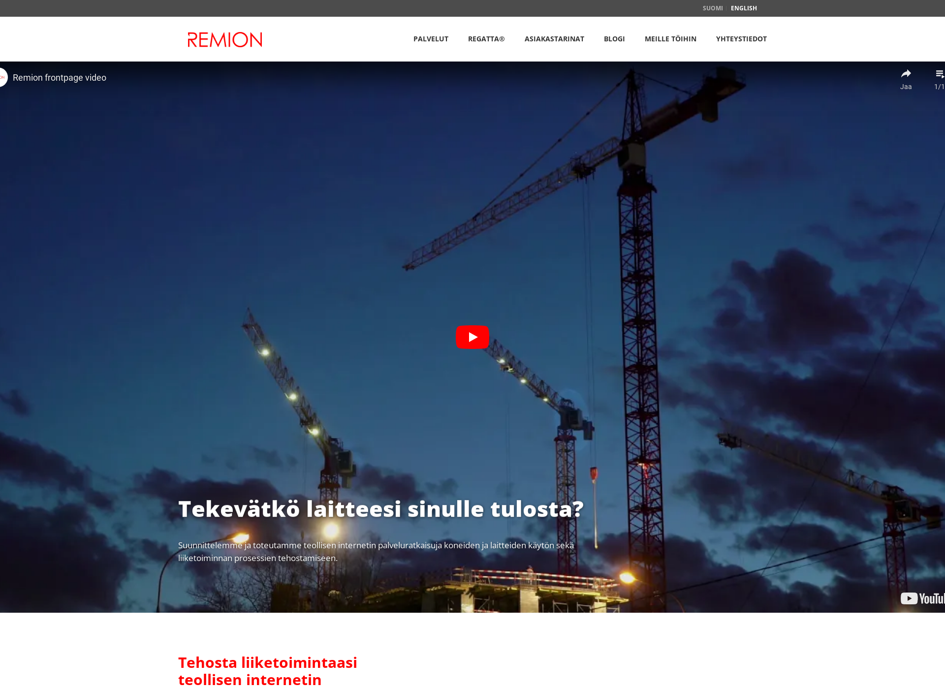 Skärmdump för remion.fi