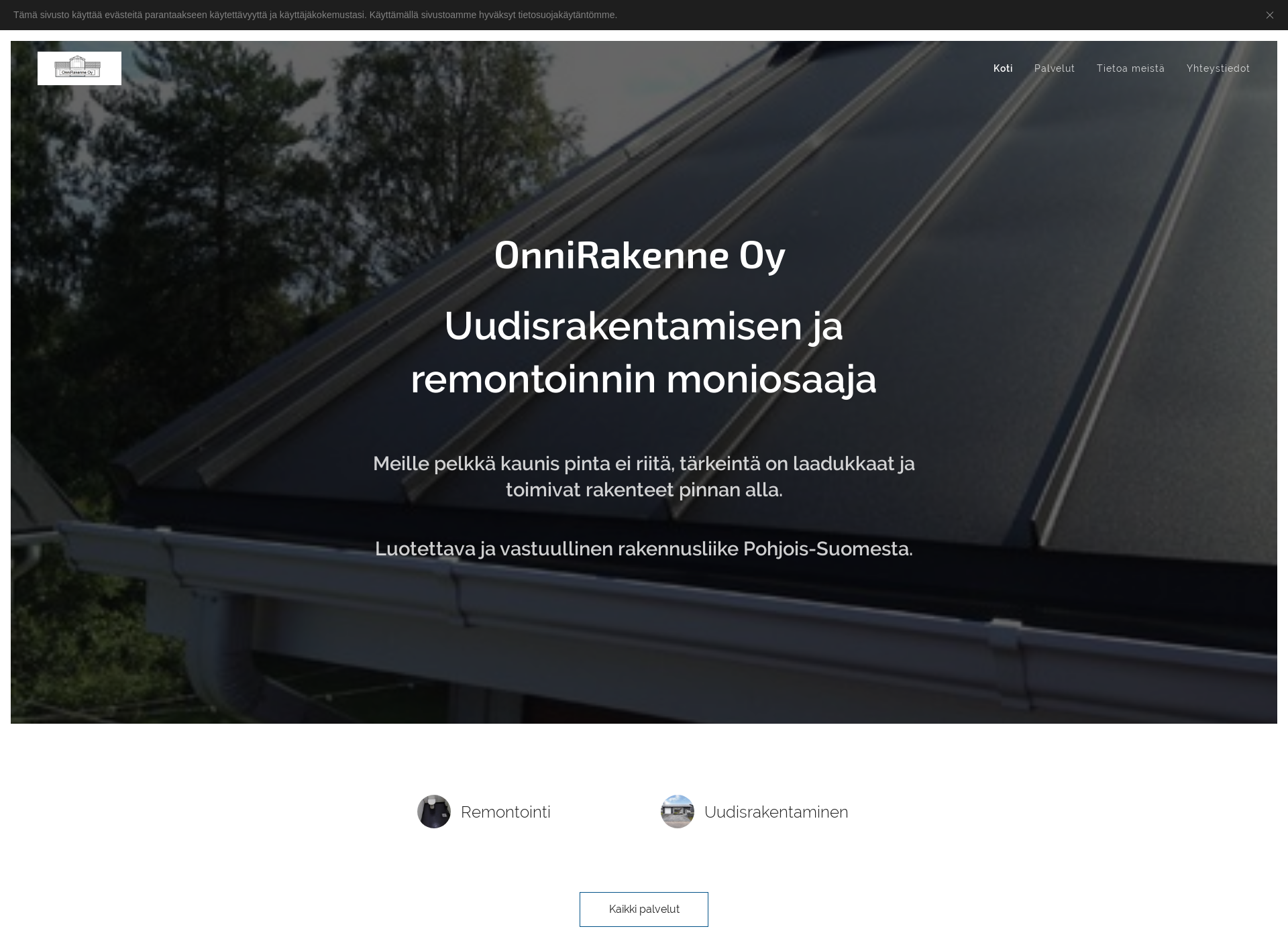 Skärmdump för remontointioulu.fi