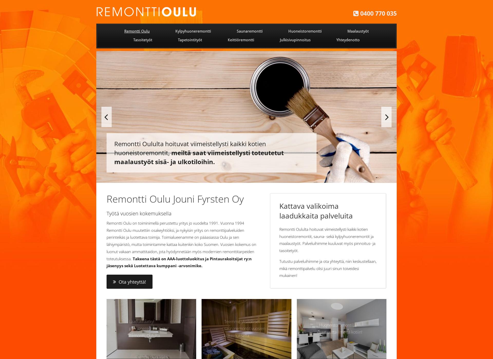 Screenshot for remontti-oulu.fi