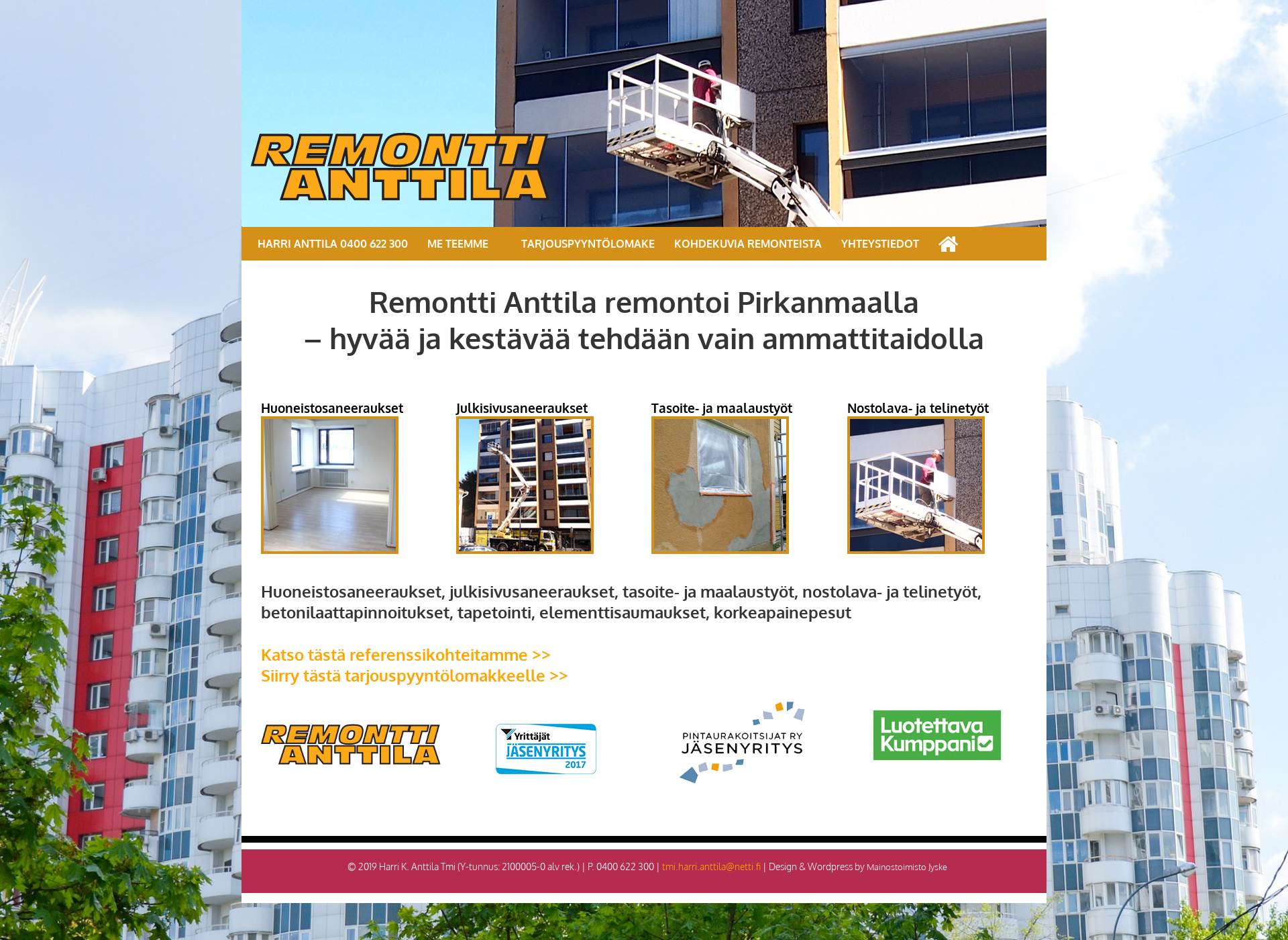 Screenshot for remonttianttila.fi