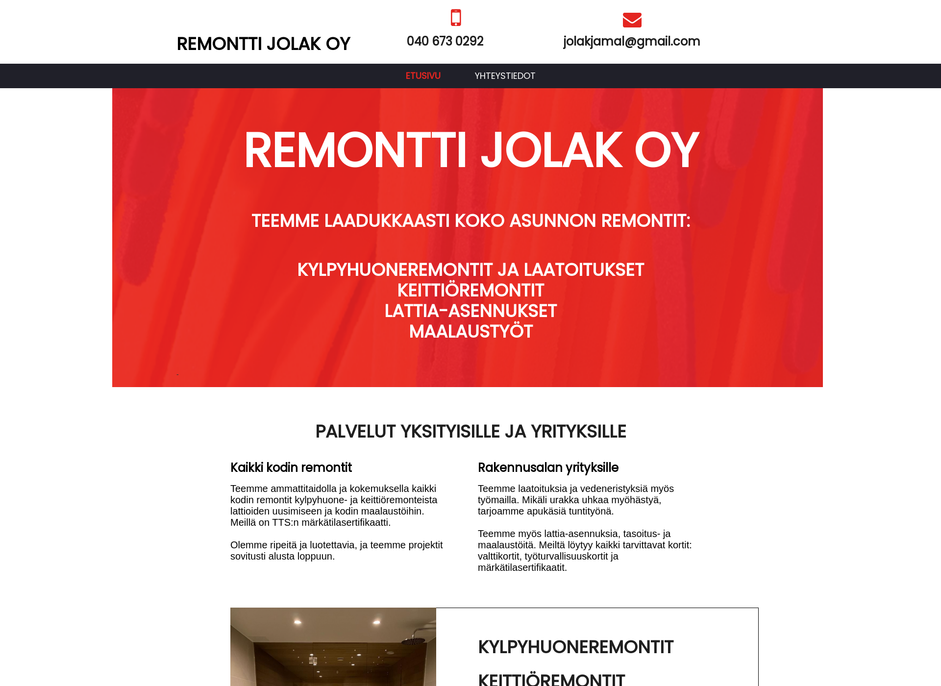 Skärmdump för remonttijolak.fi