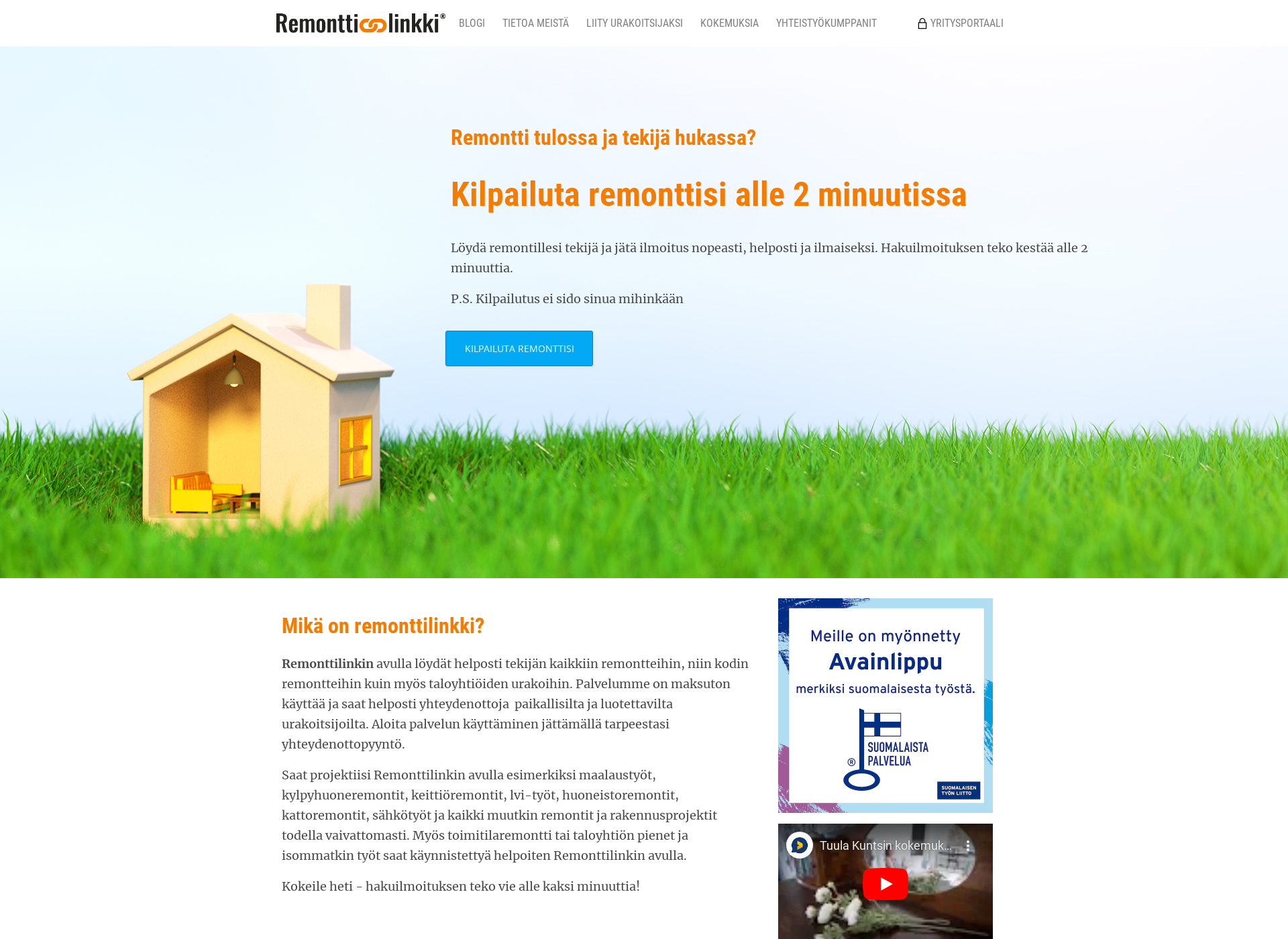 Screenshot for remonttilinkki.fi