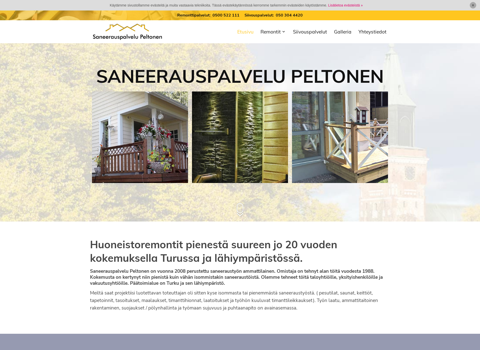 Skärmdump för remonttimies-turku.fi