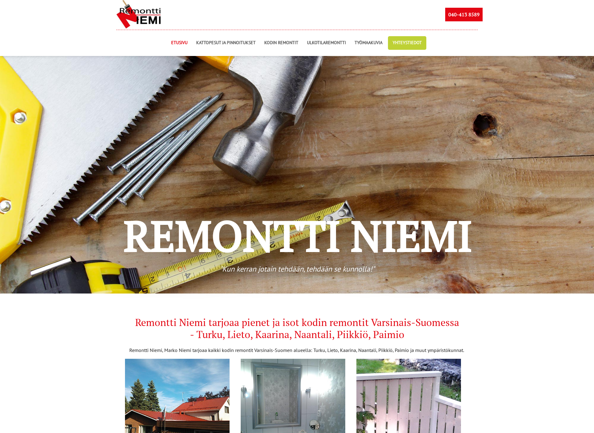 Screenshot for remonttiniemi.fi