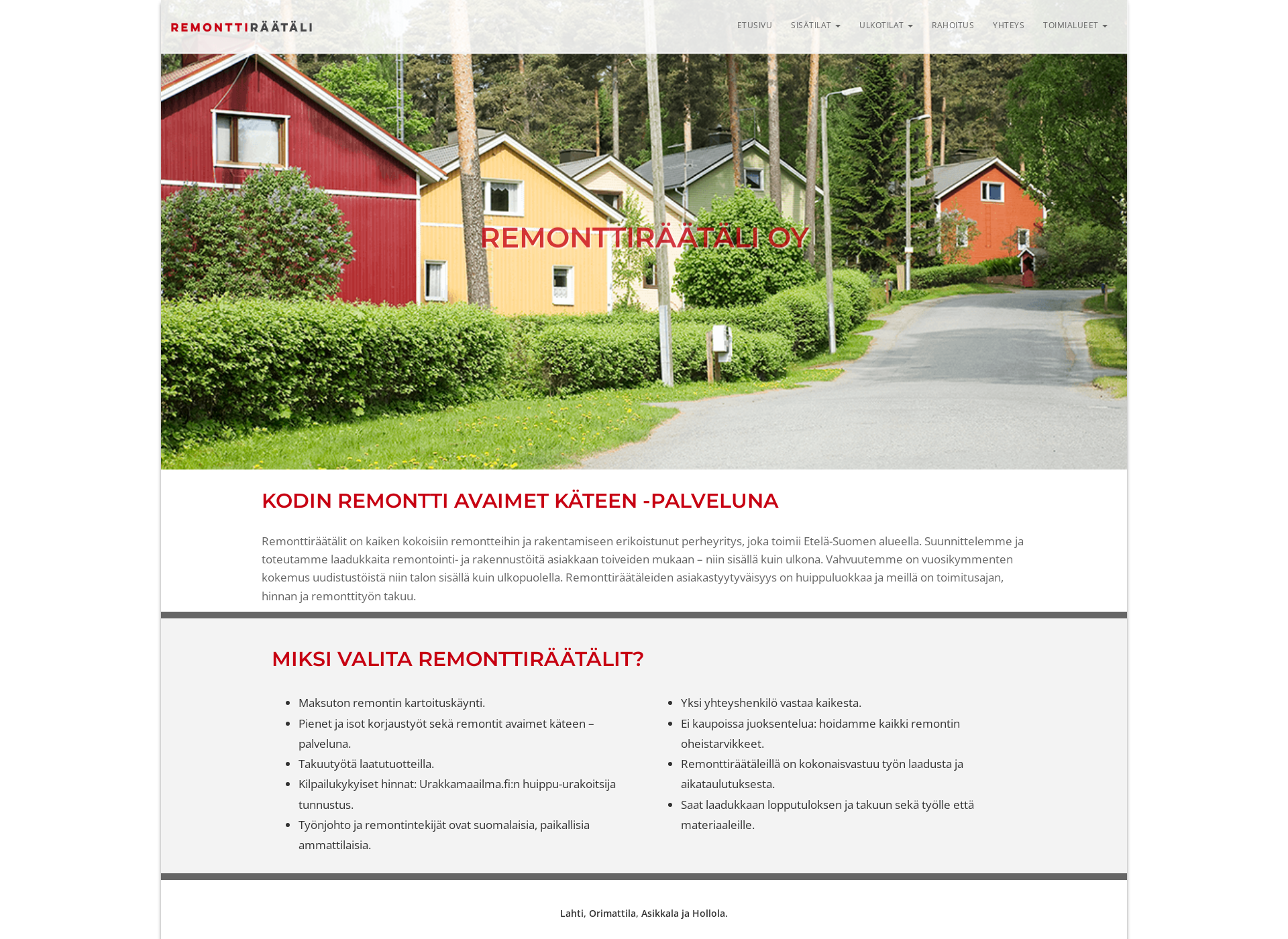 Screenshot for remonttiraatali.fi