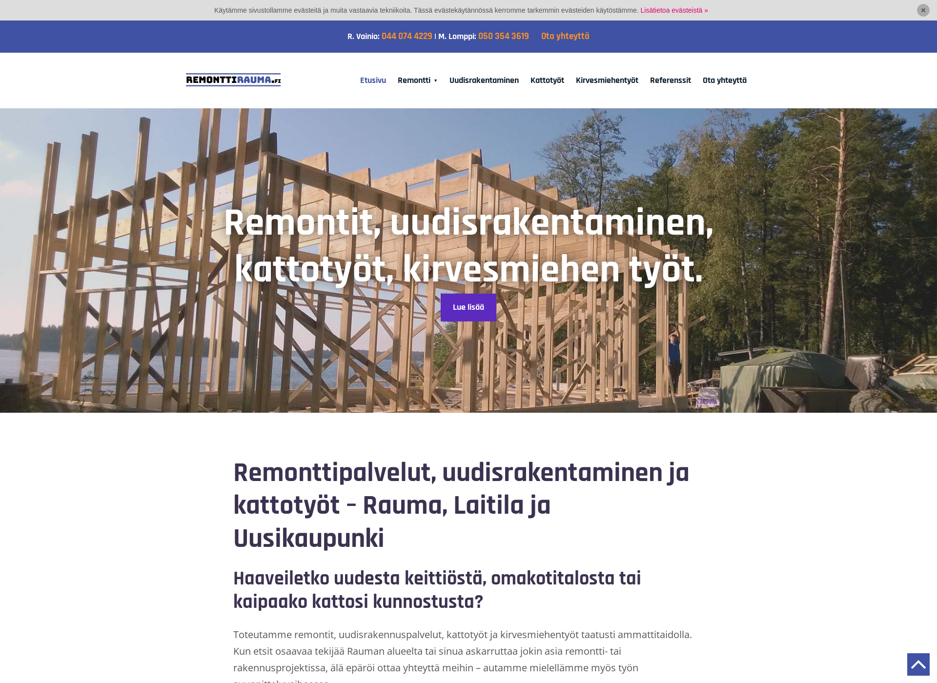 Skärmdump för remonttirauma.fi