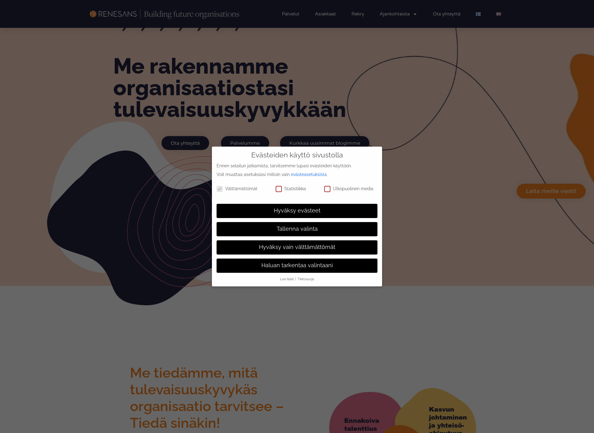 Skärmdump för renesans.fi