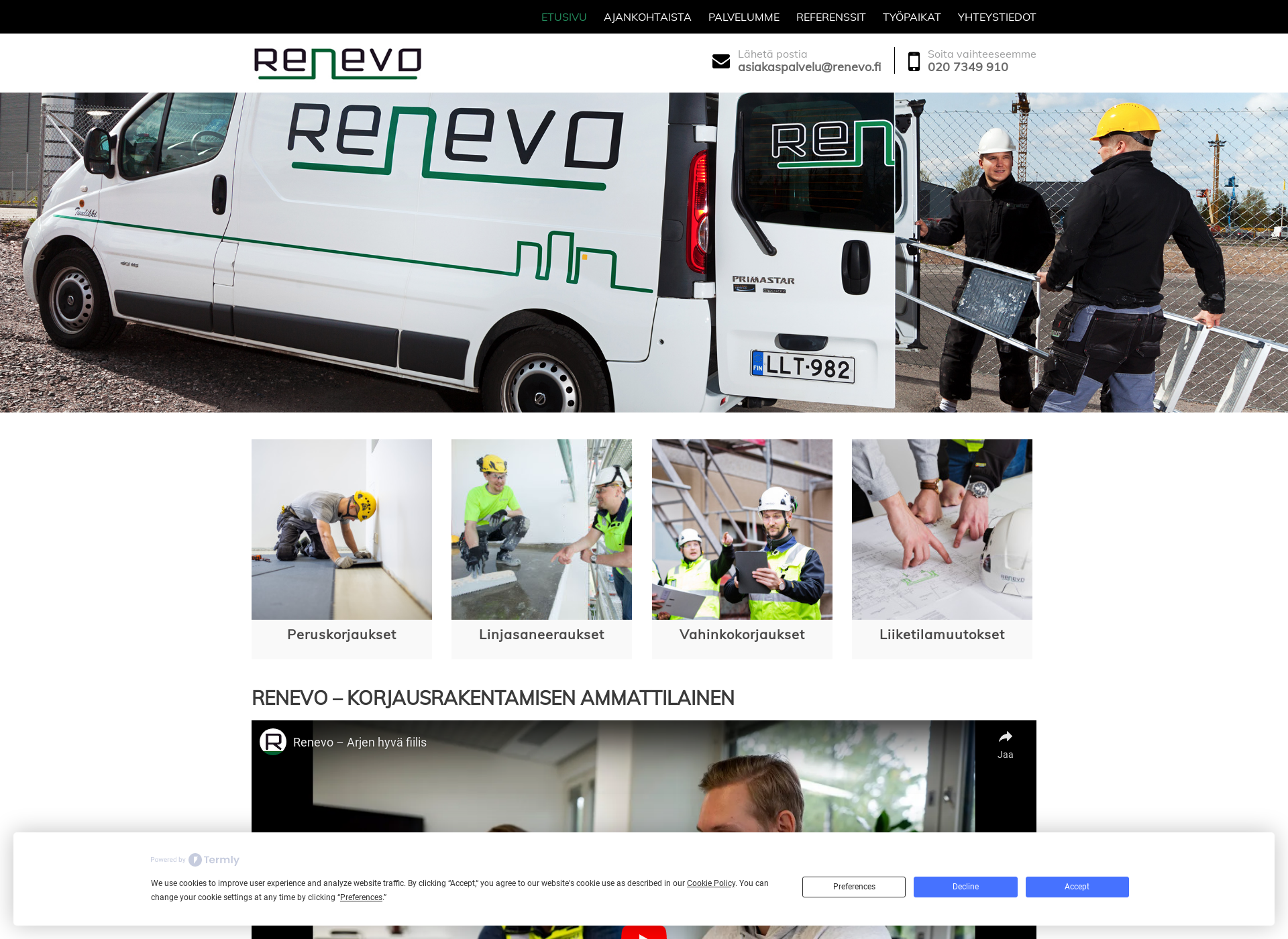 Skärmdump för renevogroup.fi