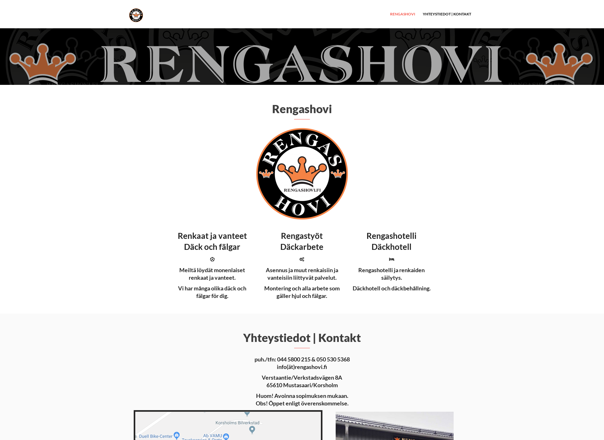 Skärmdump för rengashovi.fi