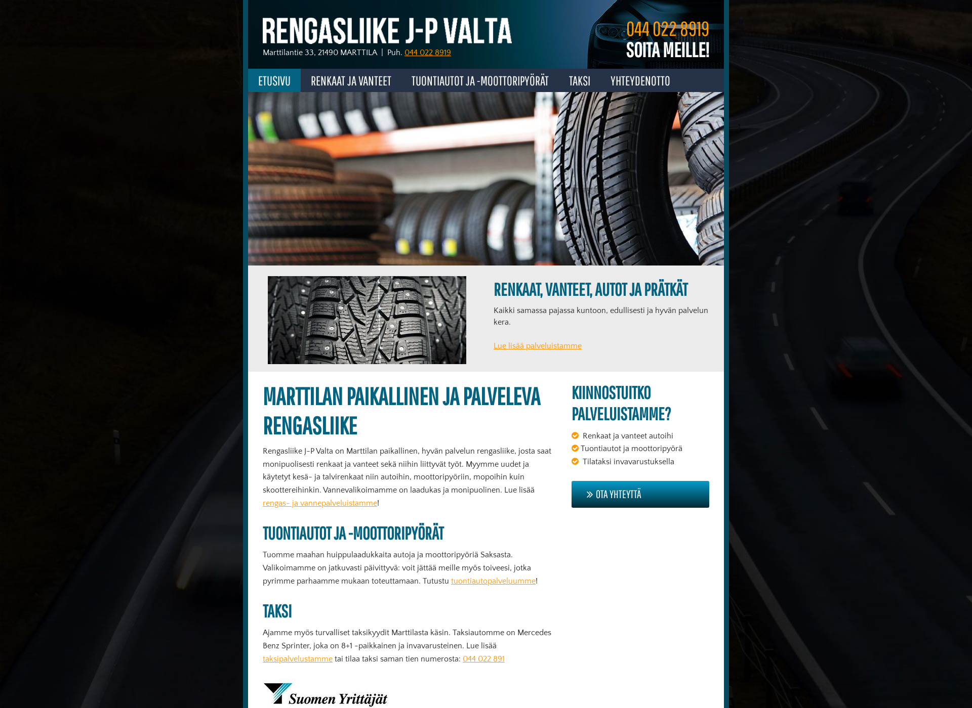 Screenshot for rengasliikemarttila.fi