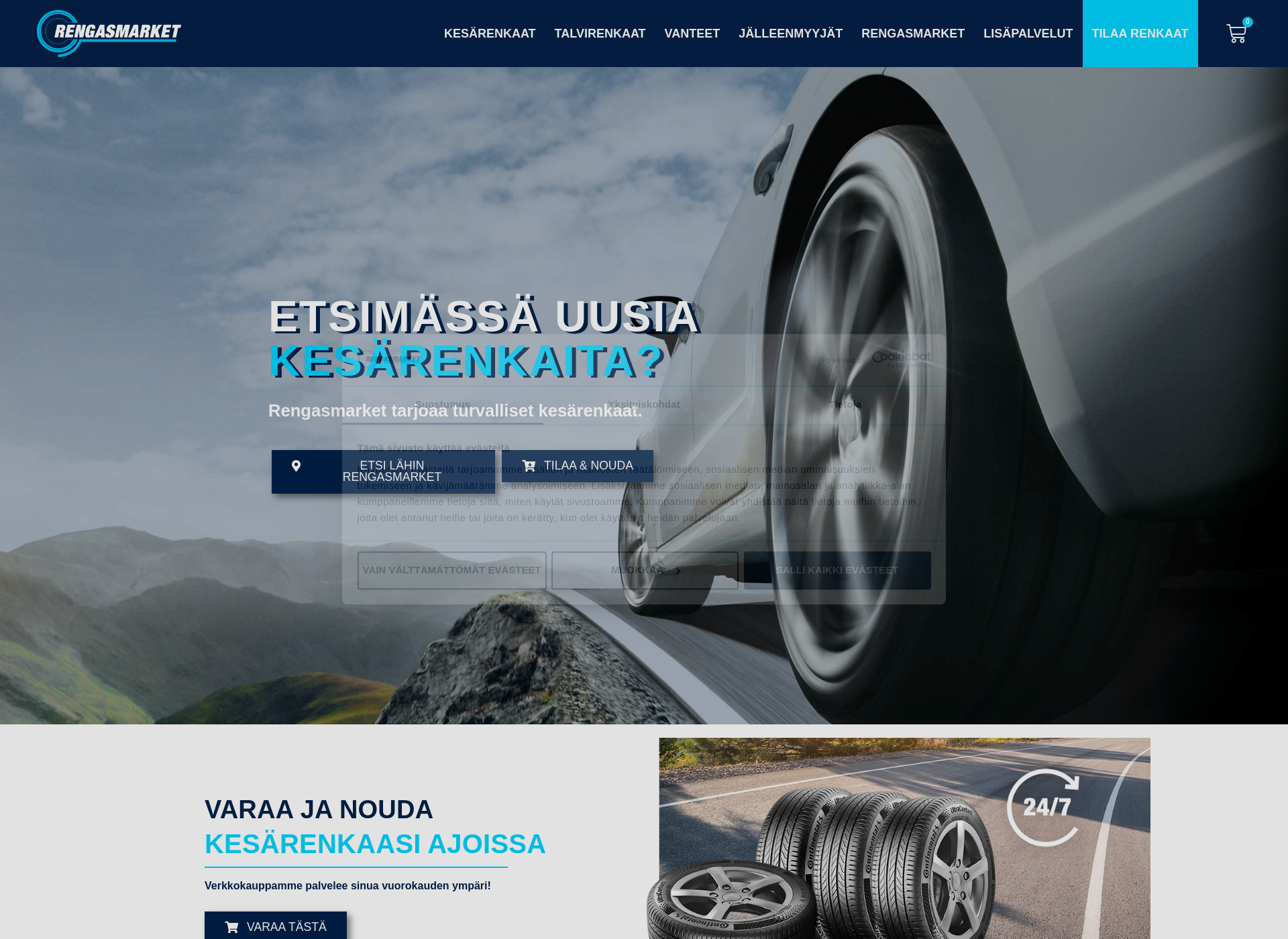 Näyttökuva rengasmarket.fi