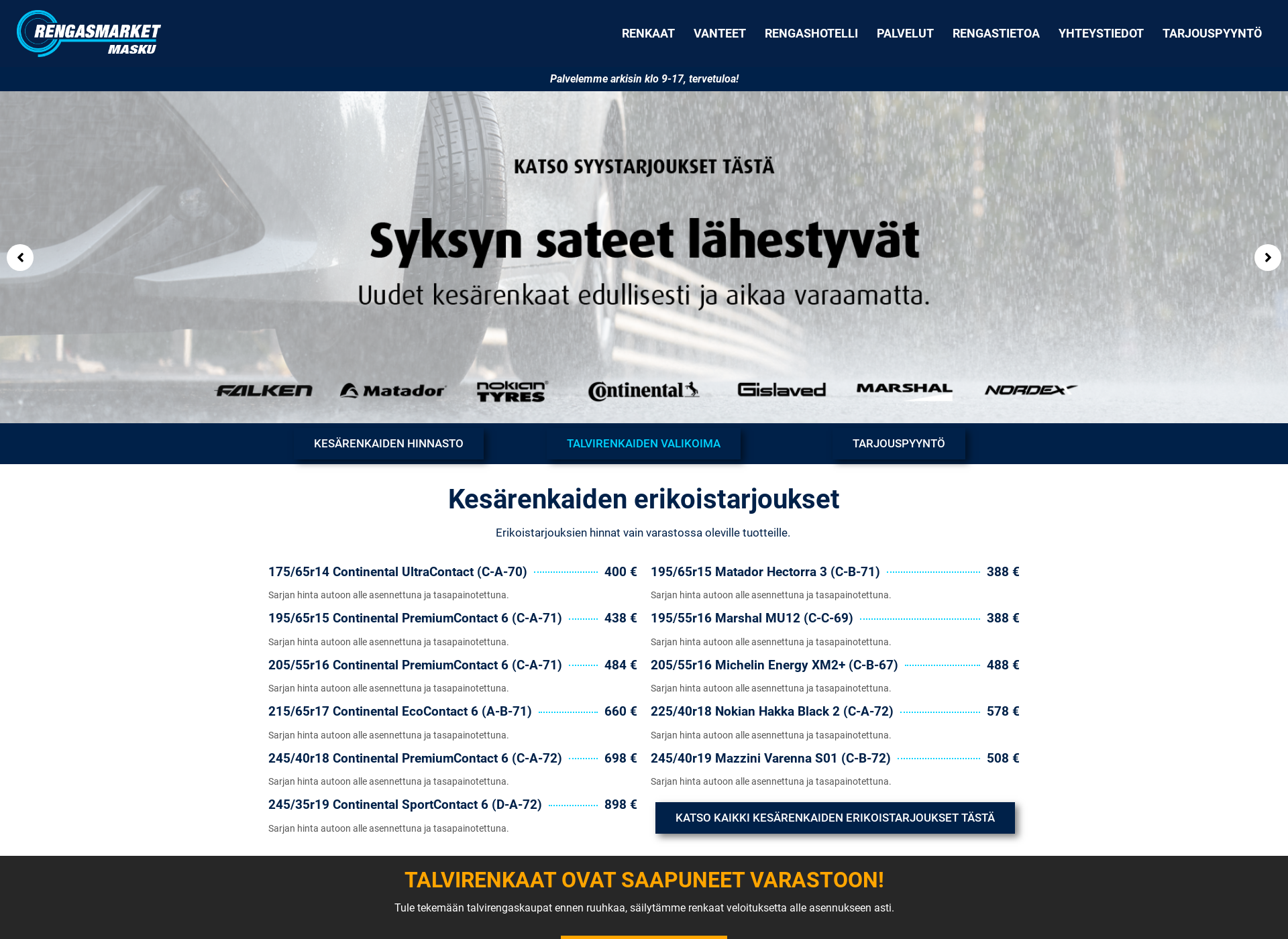 Skärmdump för rengasmarketmasku.fi