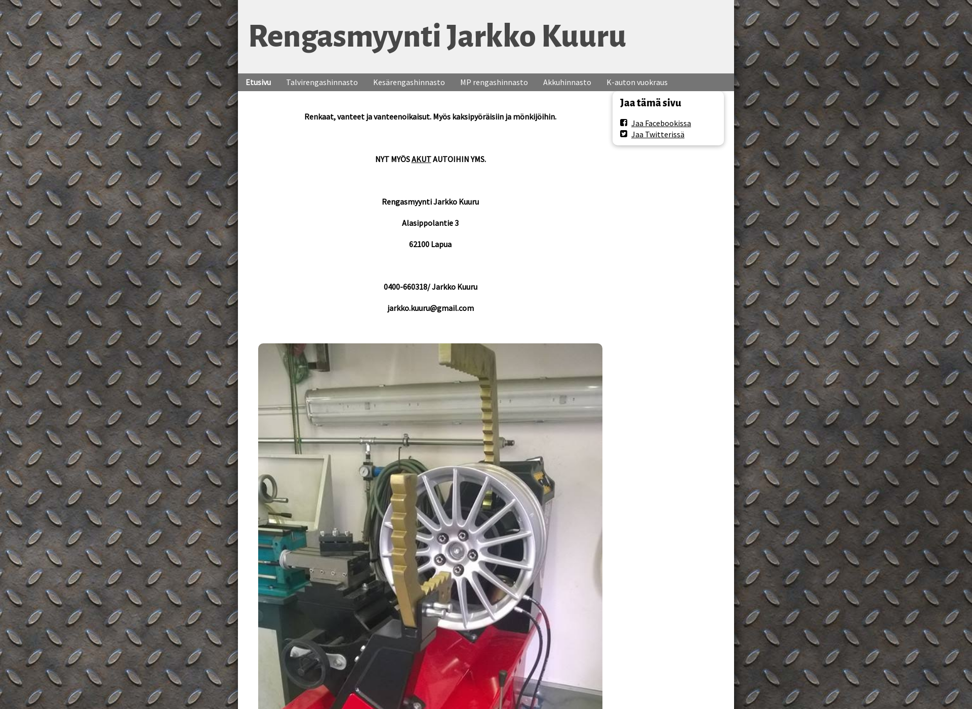 Screenshot for rengasmyyntijarkkokuuru.fi