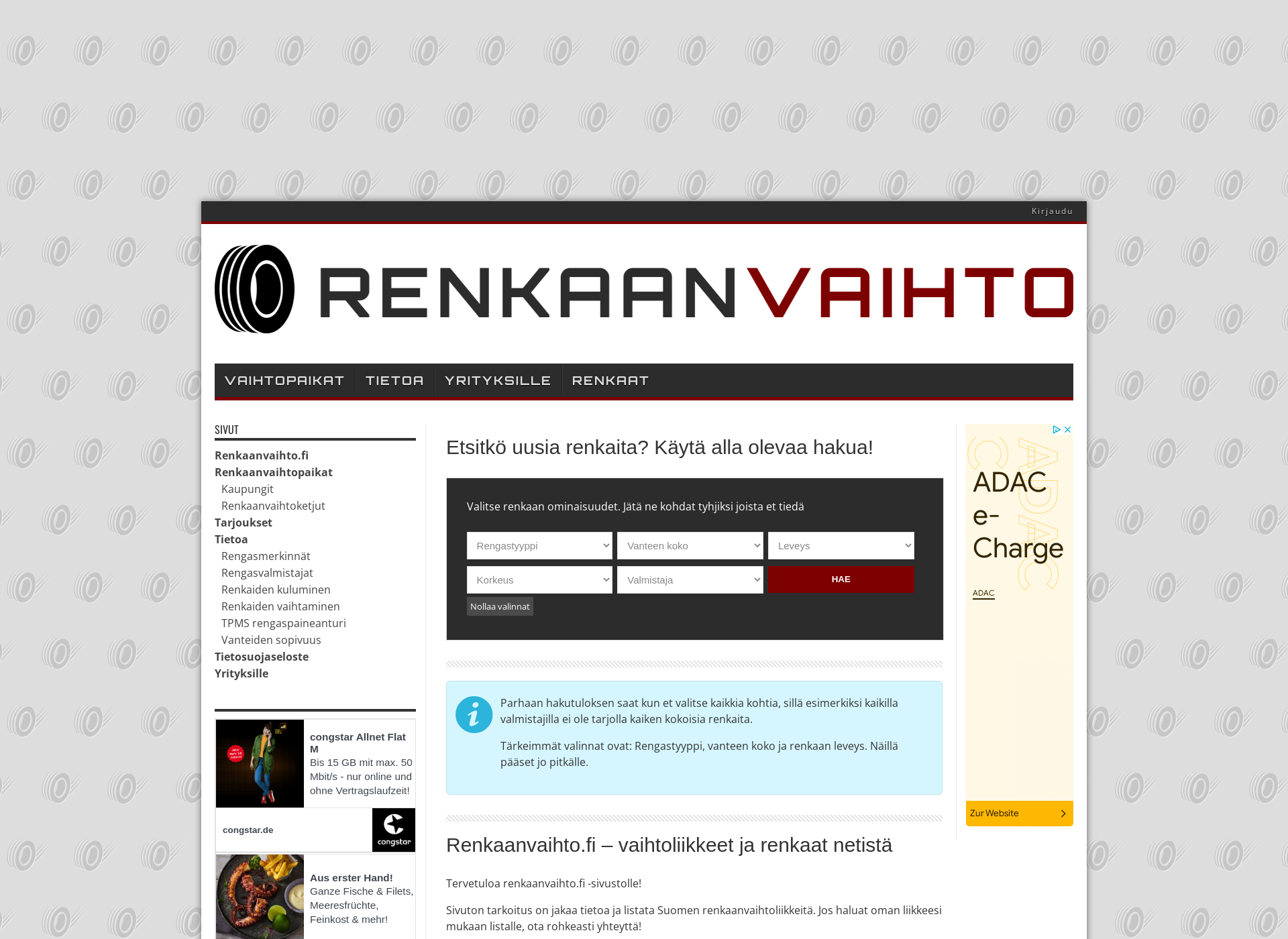 Screenshot for renkaanvaihto.fi