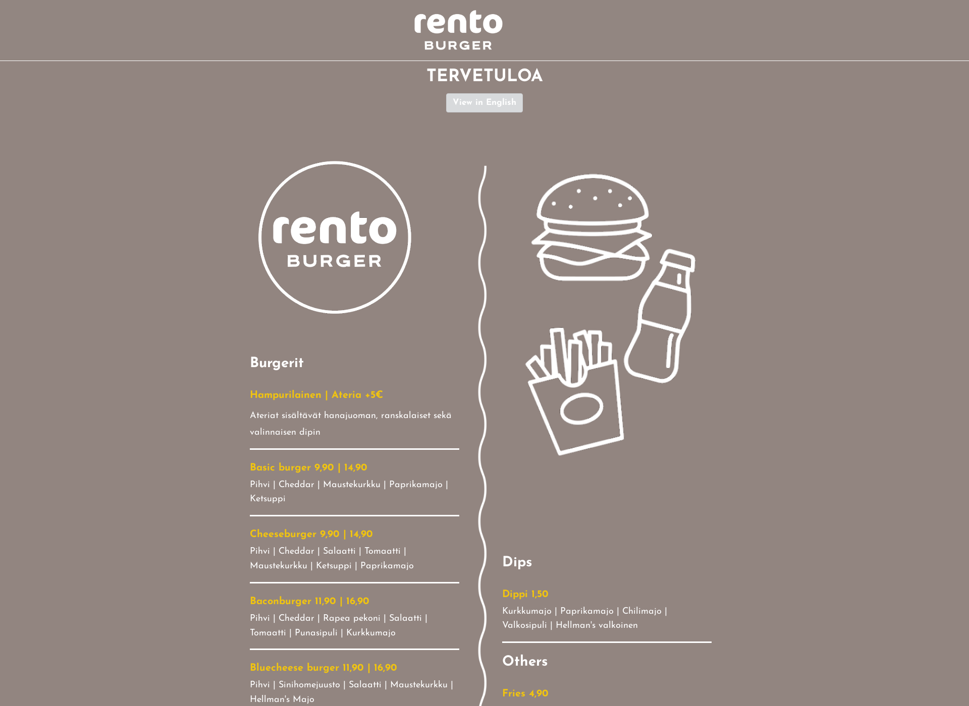 Screenshot for rentoburger.fi