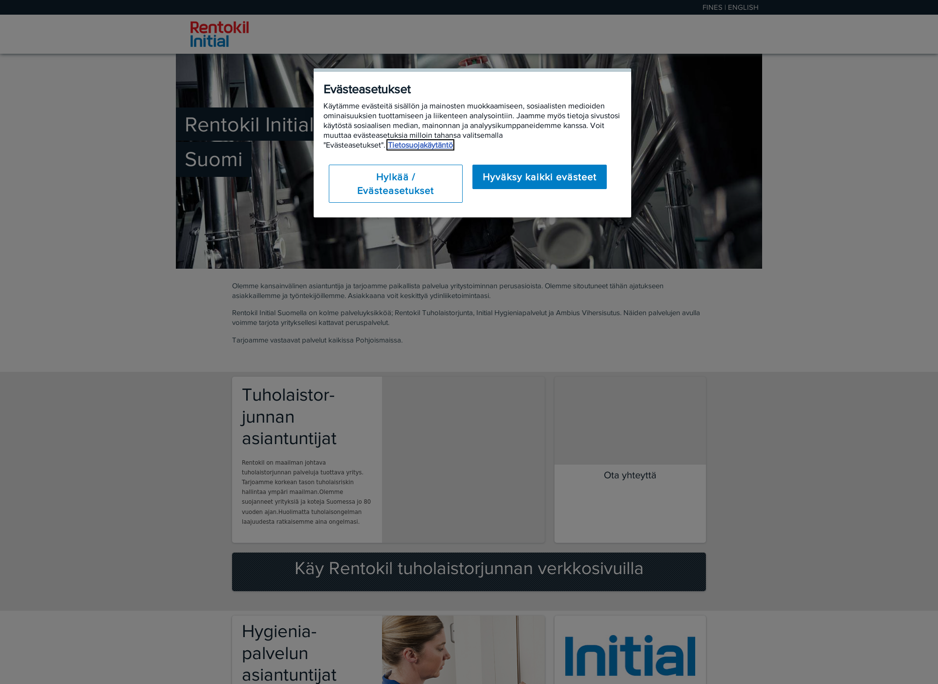 Screenshot for rentokil-initial.fi