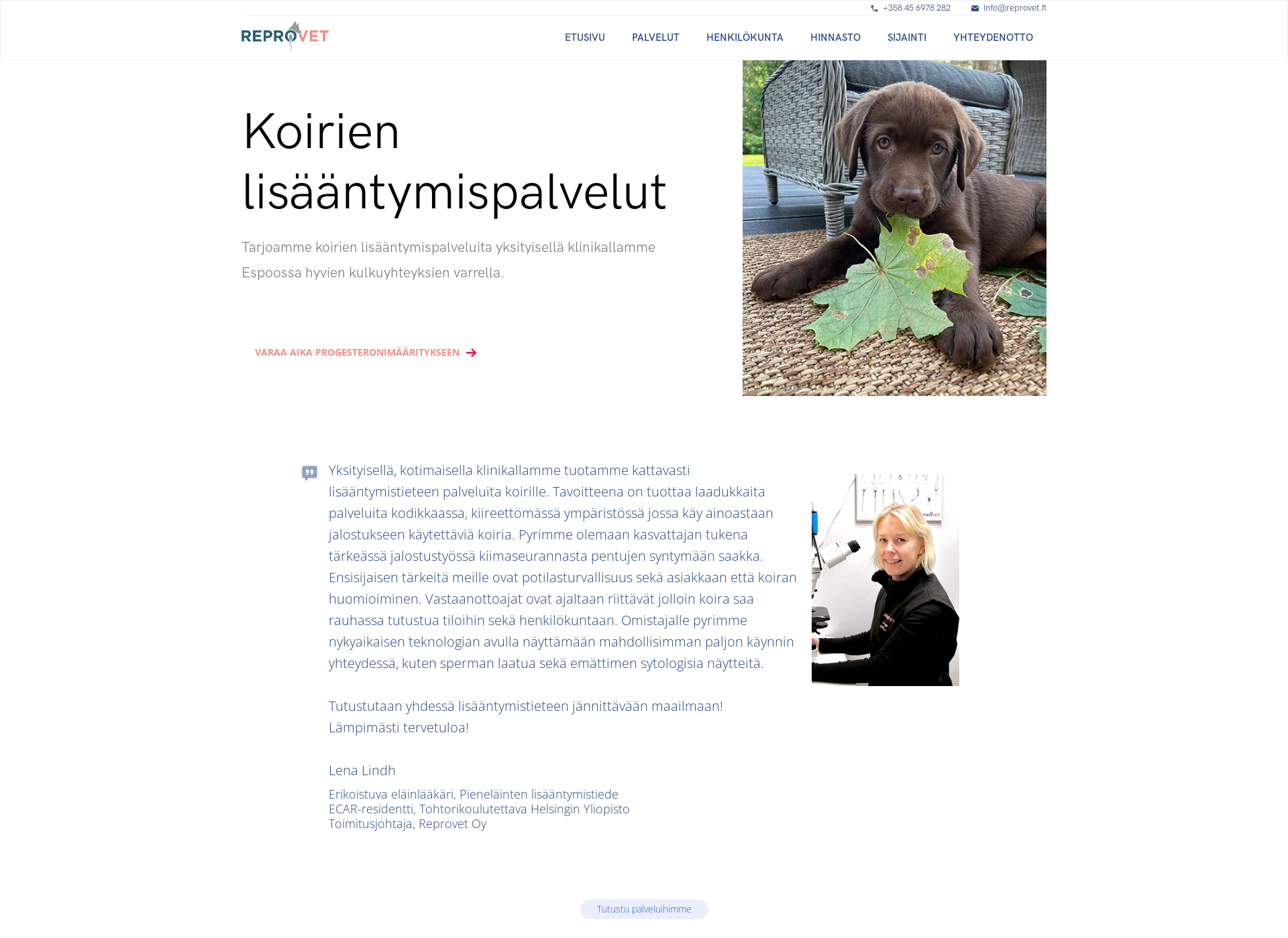 Skärmdump för reprovet.fi