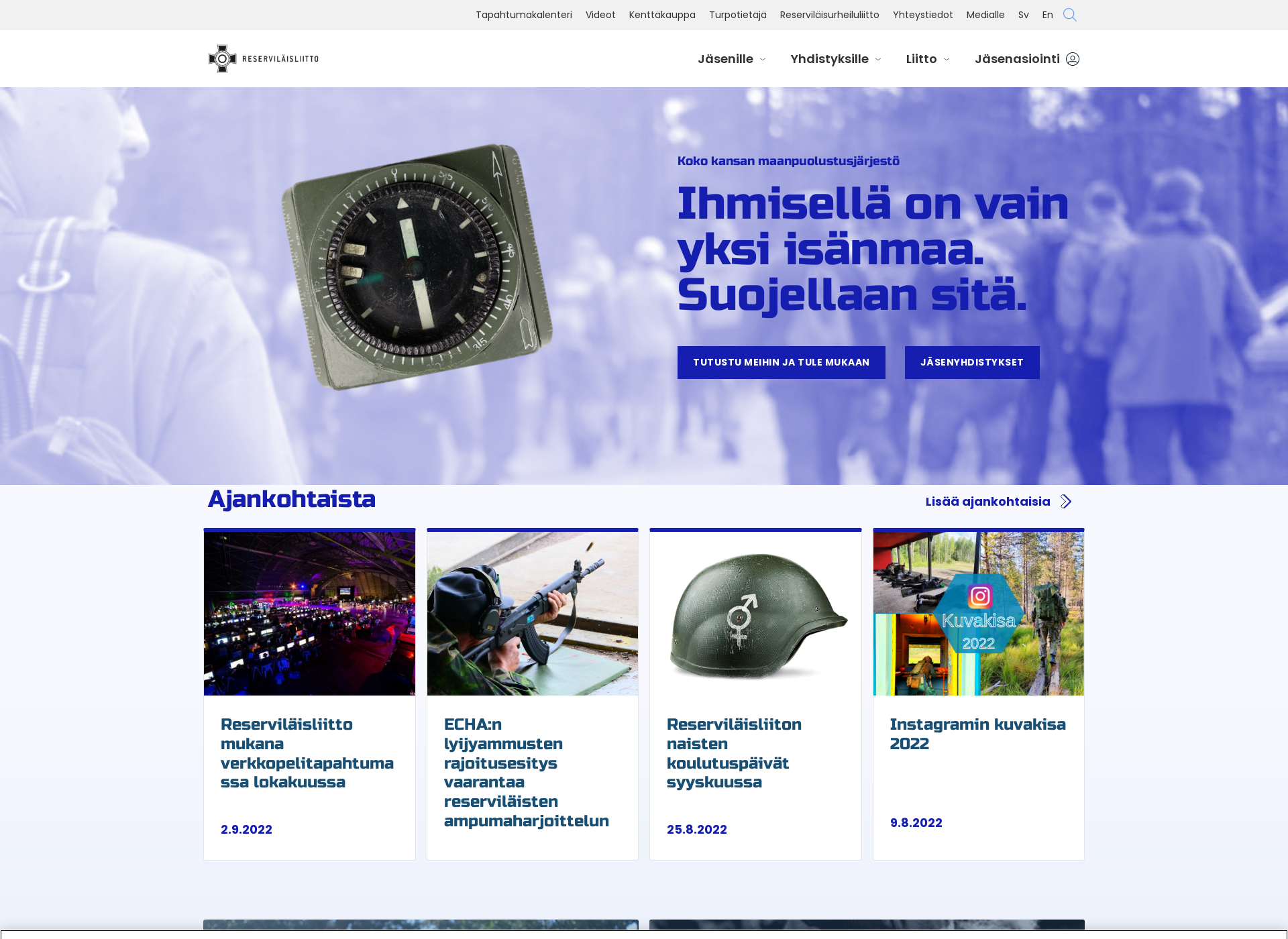 Screenshot for reservilaisliitto.fi
