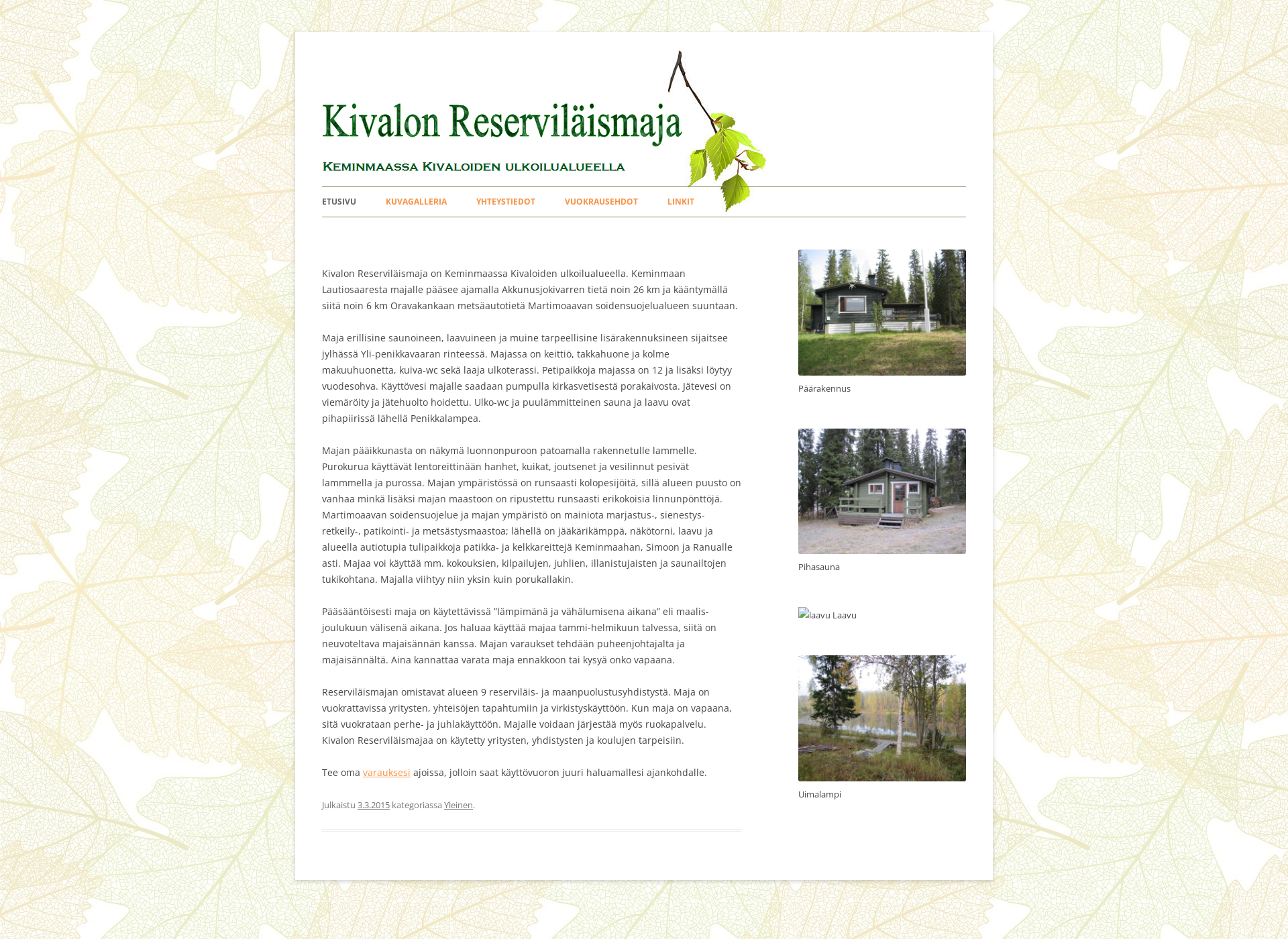 Screenshot for reservilaismaja.fi