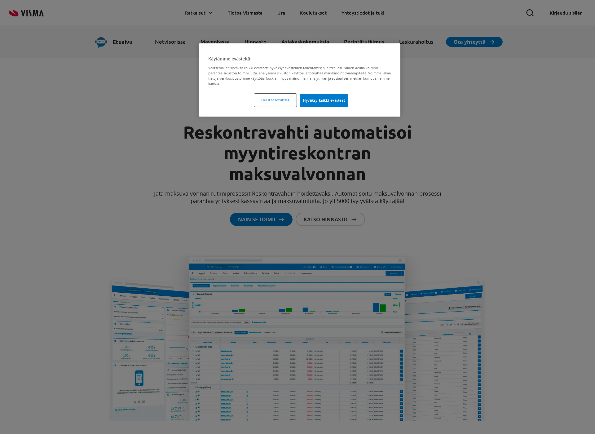 Screenshot for reskontravahti.fi