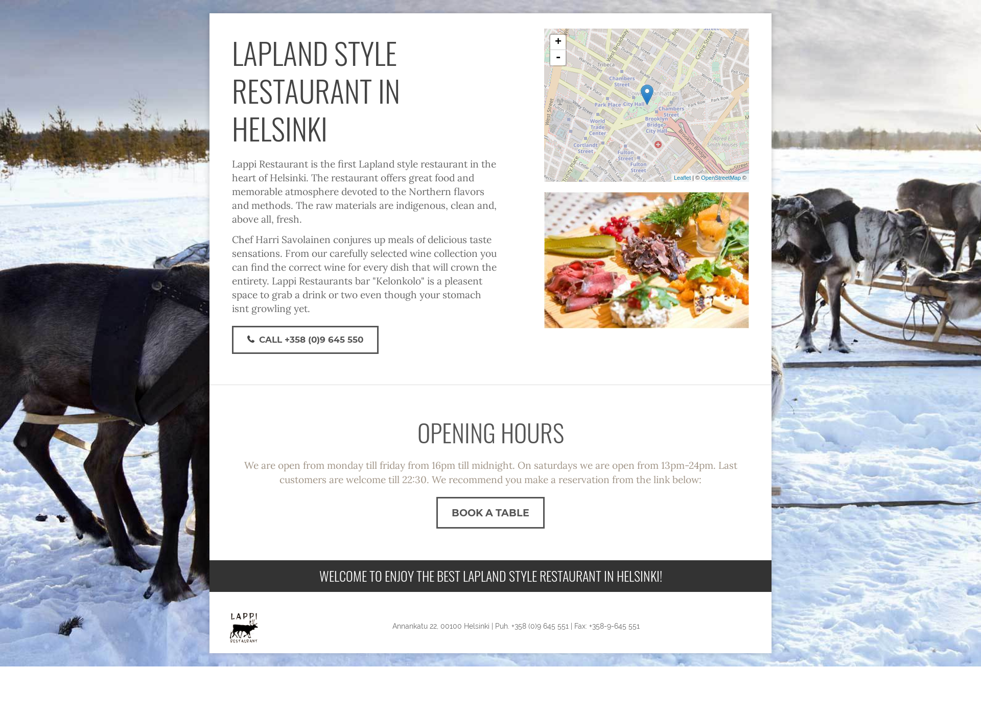Skärmdump för restauranthelsinki.fi