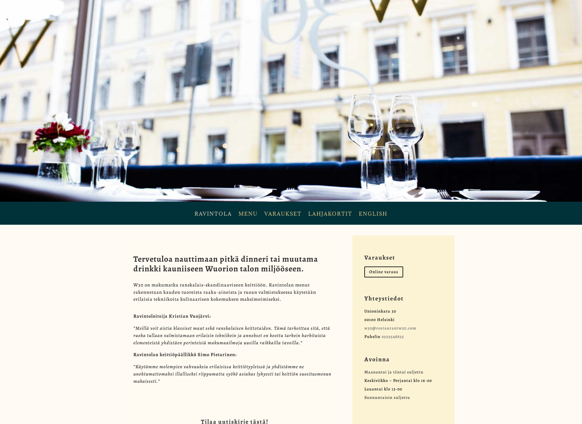 Screenshot for restaurantw30.fi
