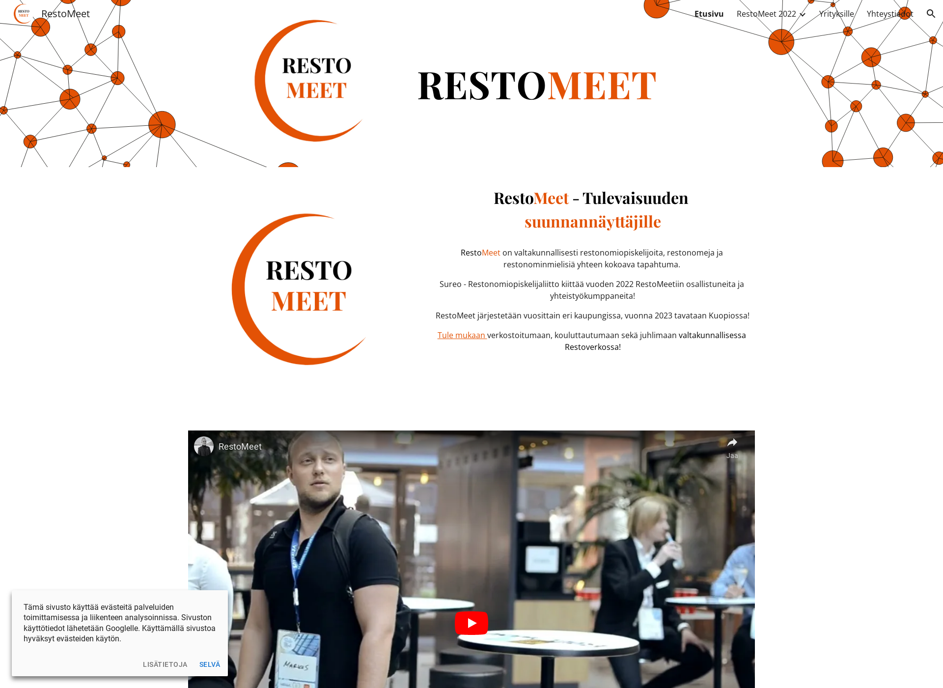 Skärmdump för restomeet.fi