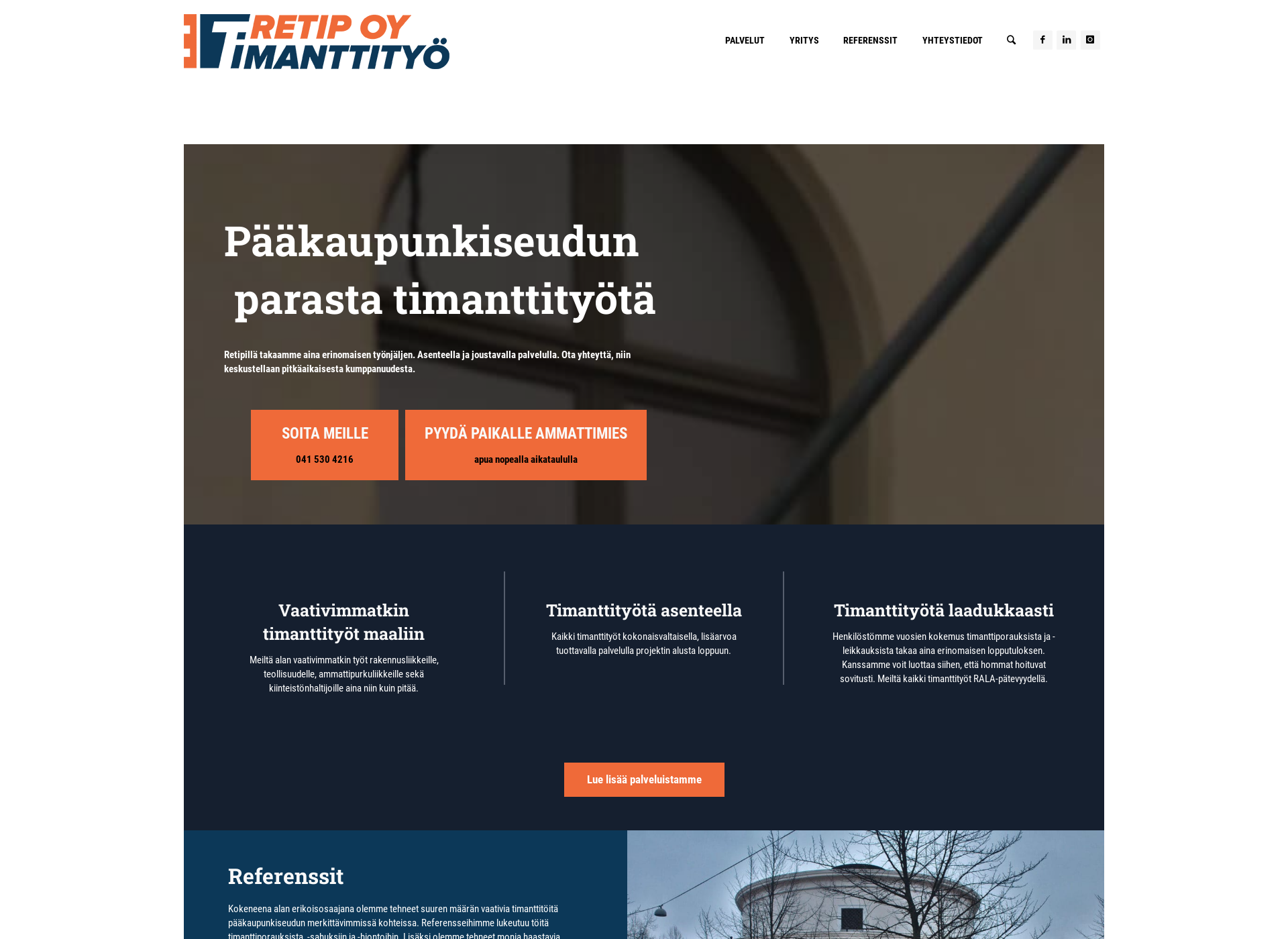 Skärmdump för retip.fi