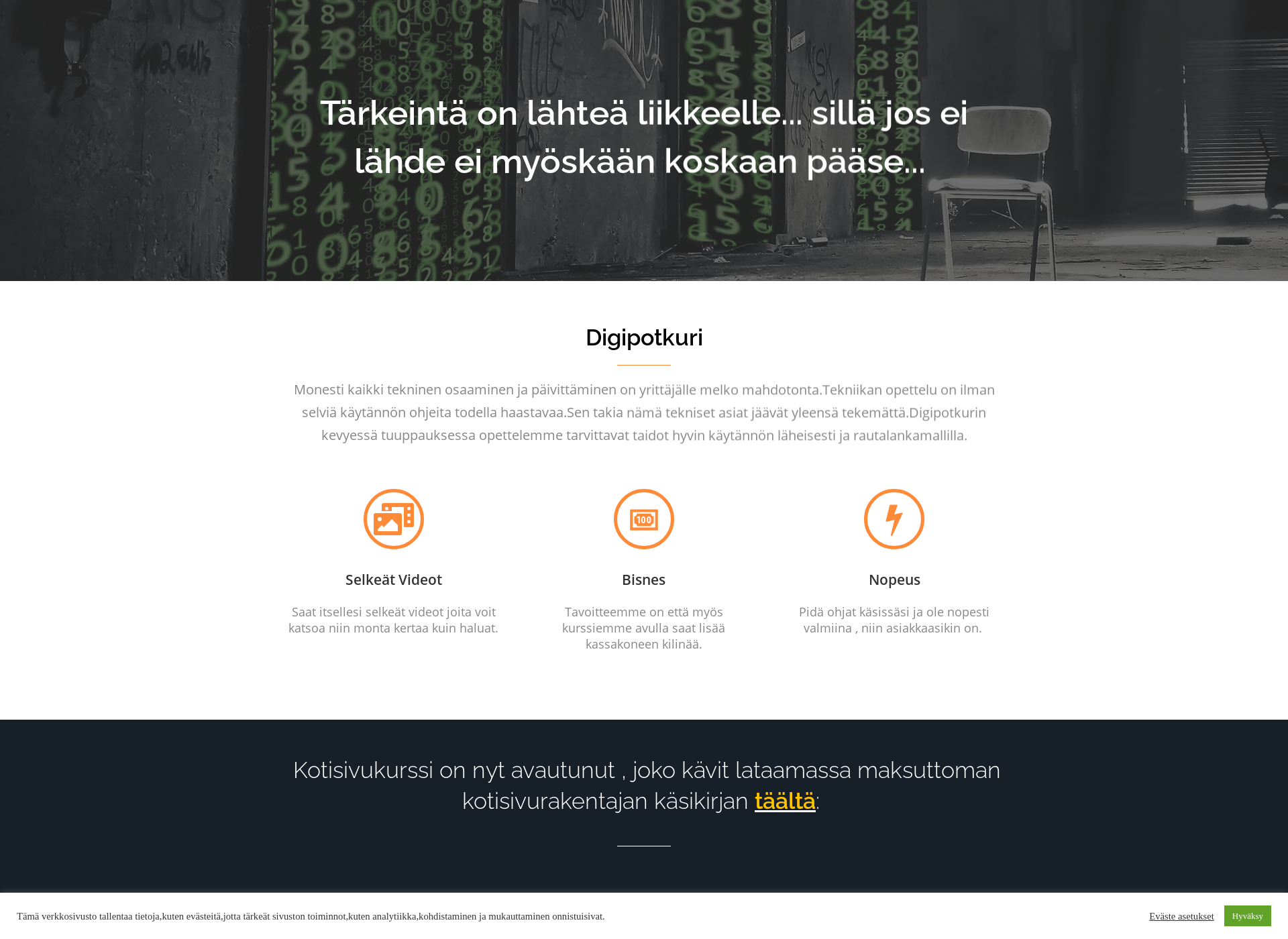 Skärmdump för retkeilyvinkit.fi