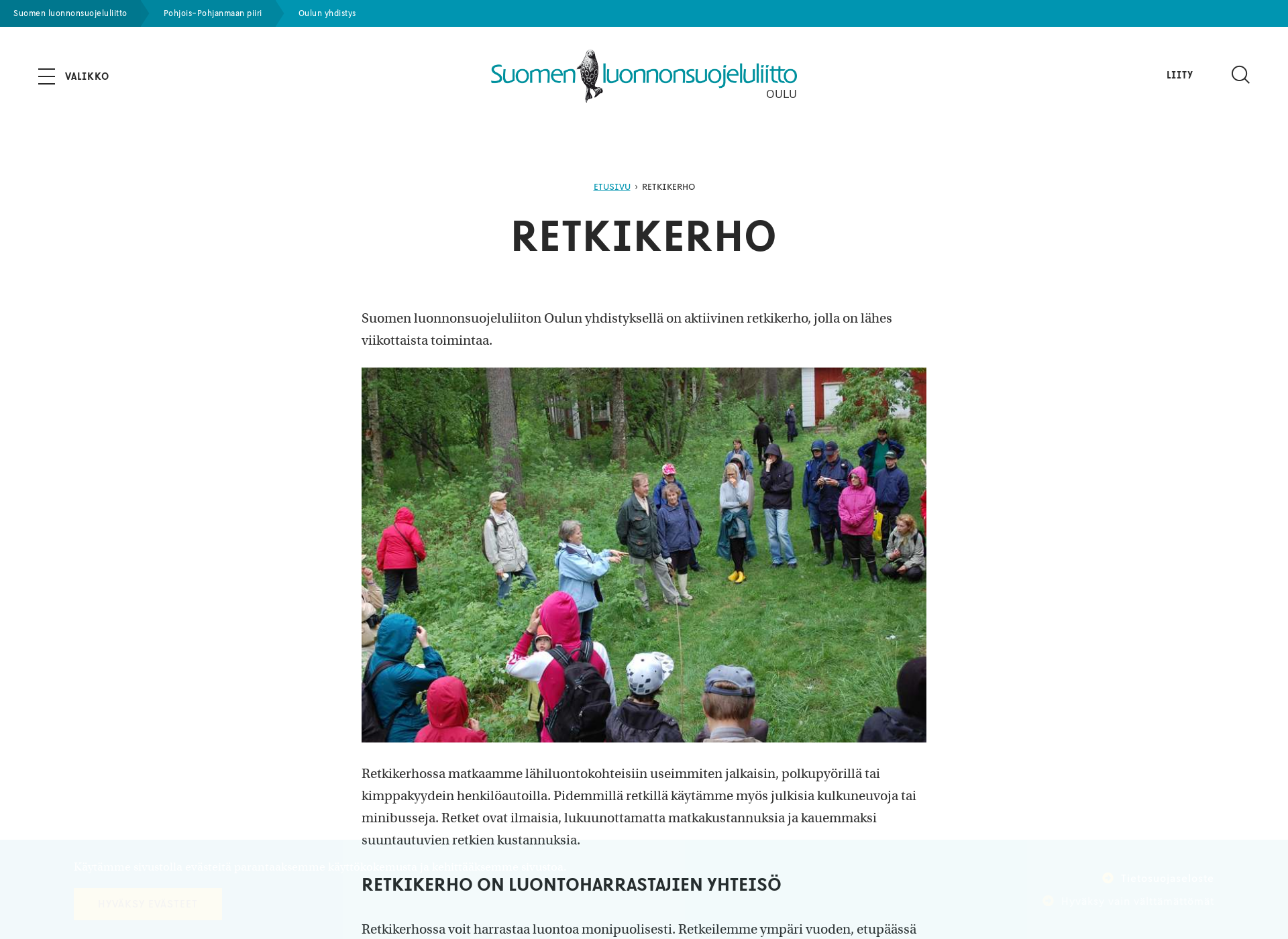 Screenshot for retkikerho.fi