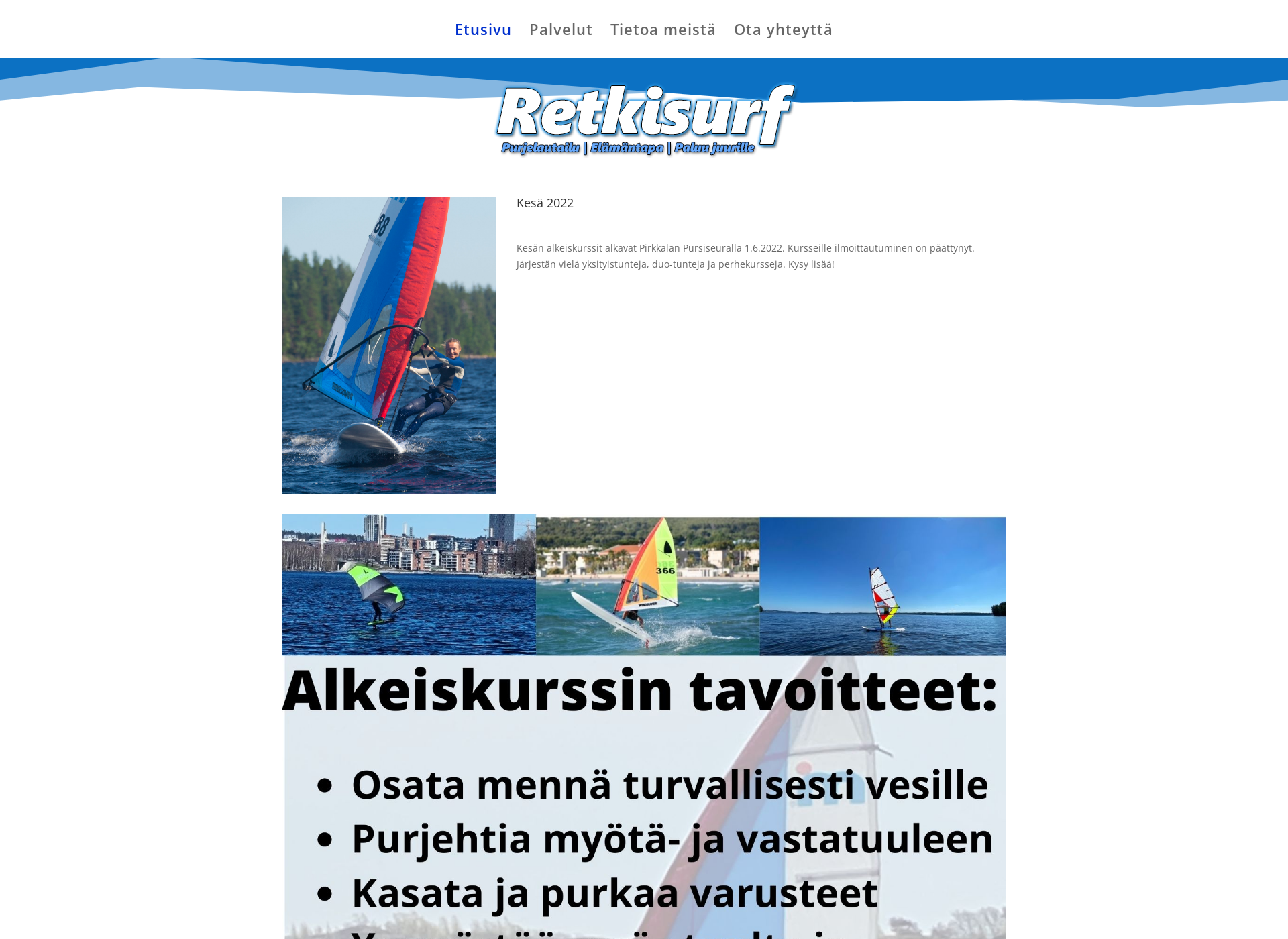 Skärmdump för retkisurf.fi