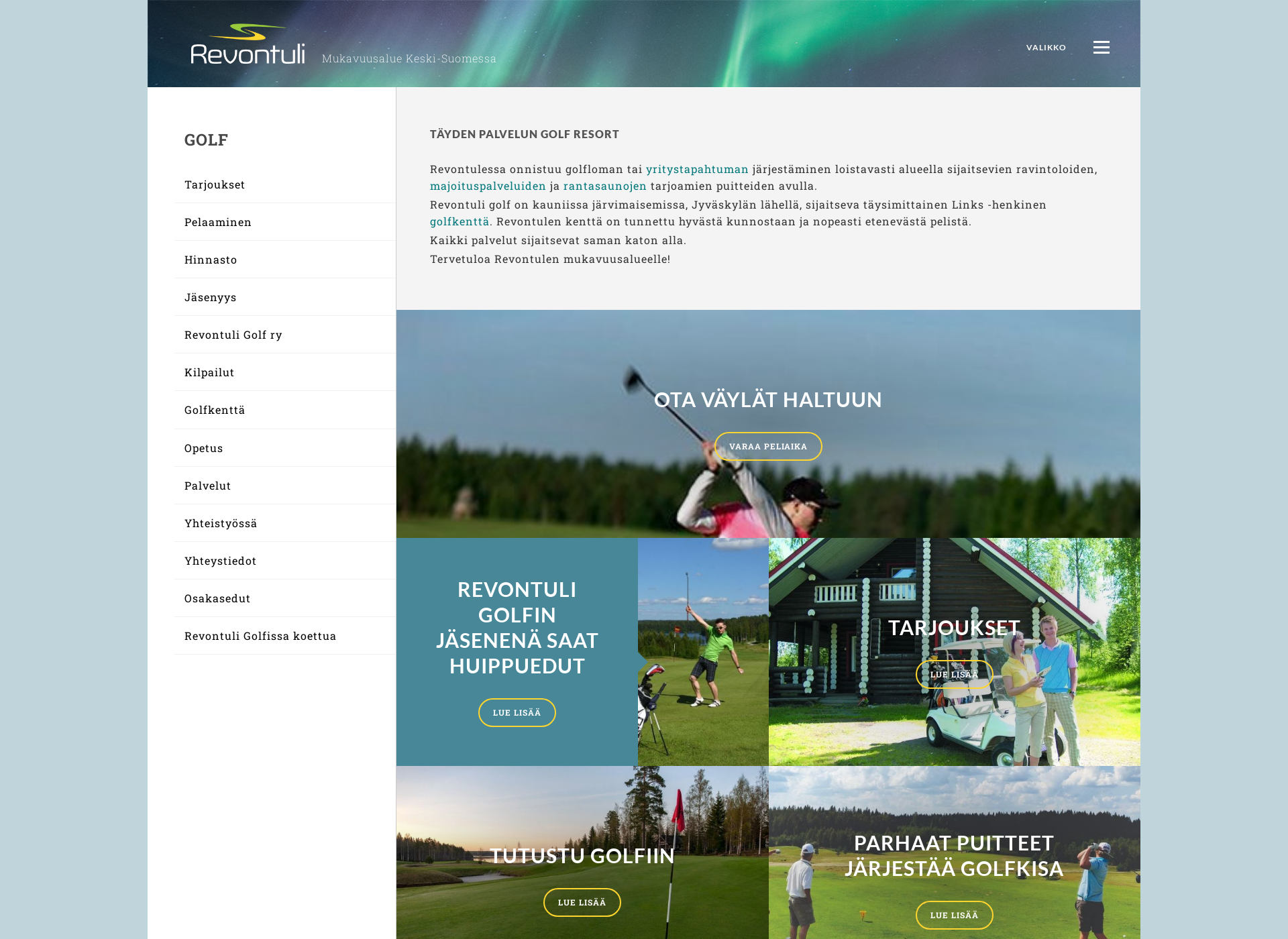 Screenshot for revontuligolf.fi