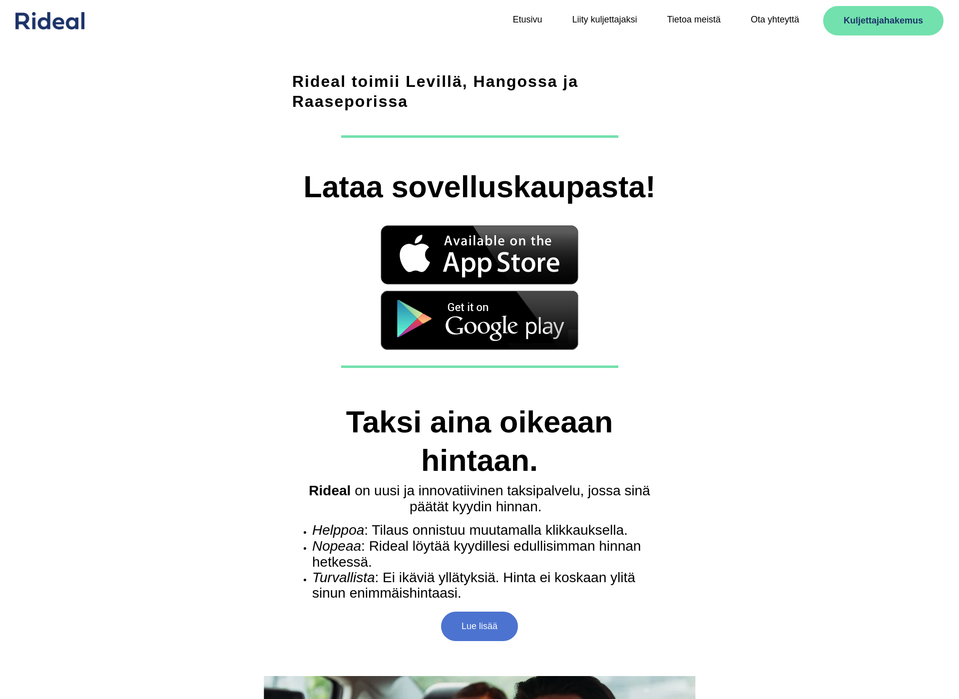 Skärmdump för rideal.fi