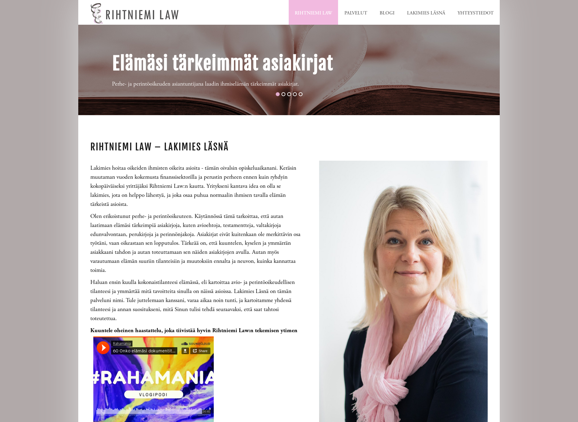 Screenshot for rihtniemilaw.fi