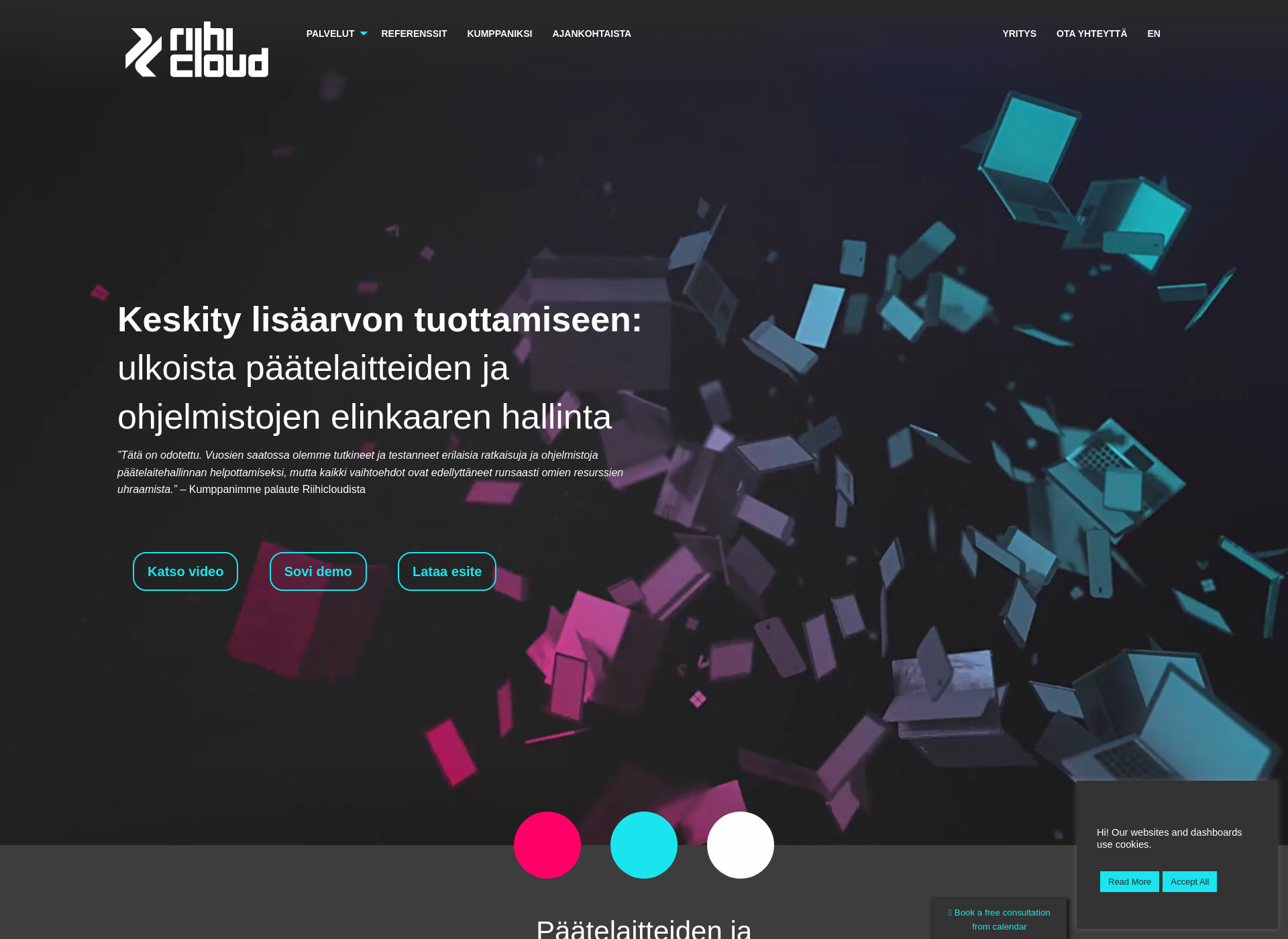 Skärmdump för riihicloud.fi