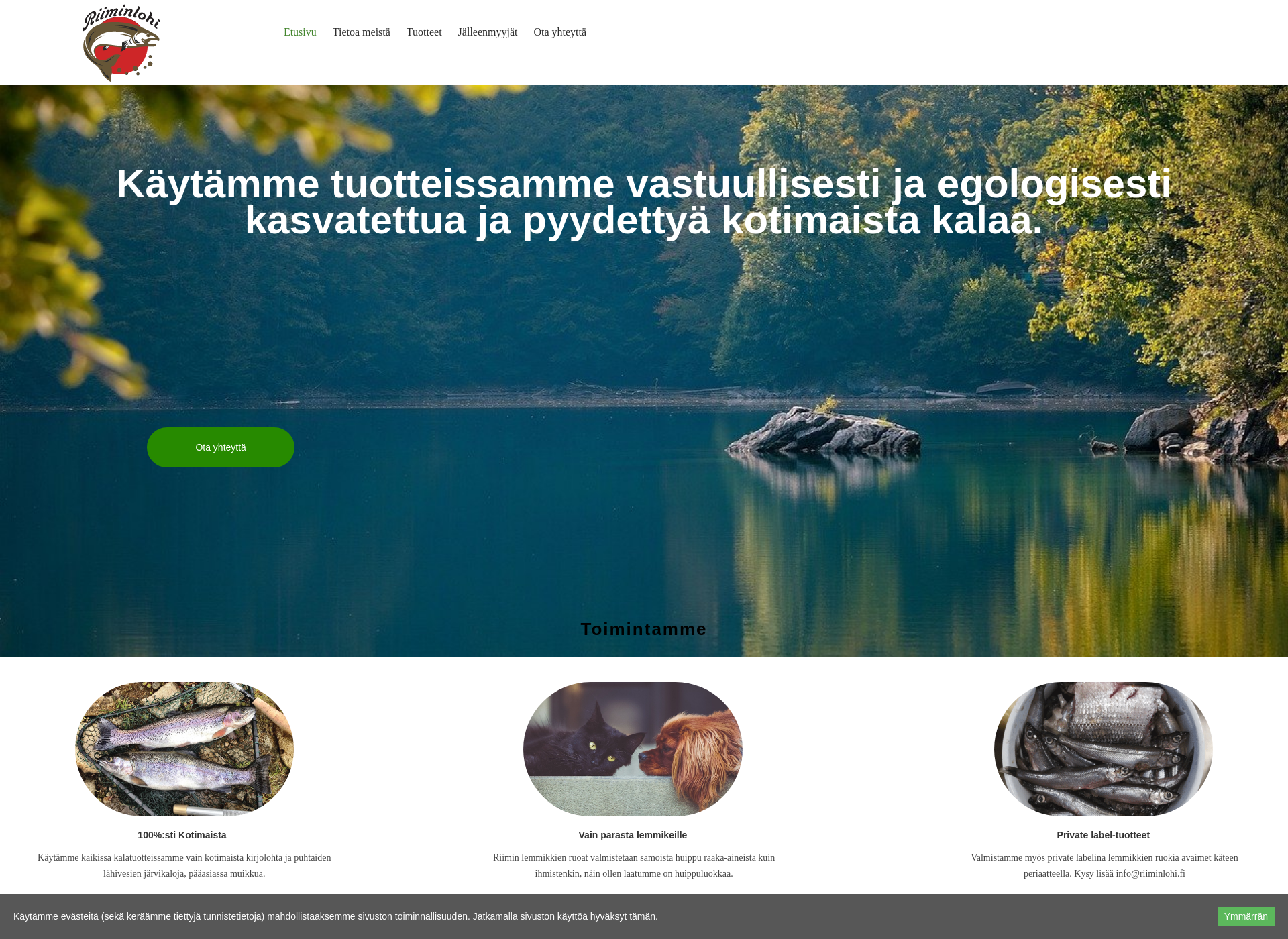 Skärmdump för riiminlohi.fi