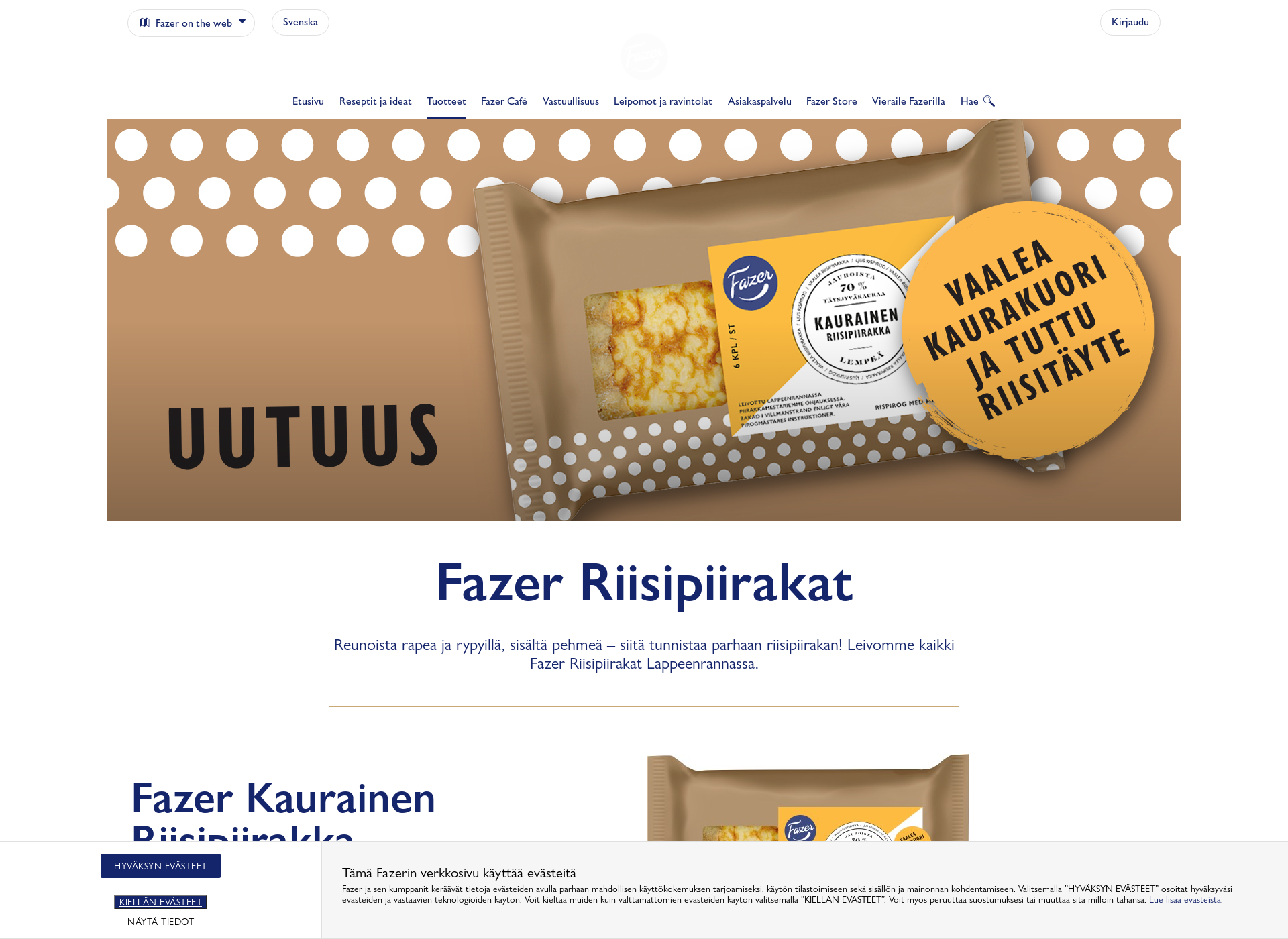 Screenshot for riisipiirakka.fi
