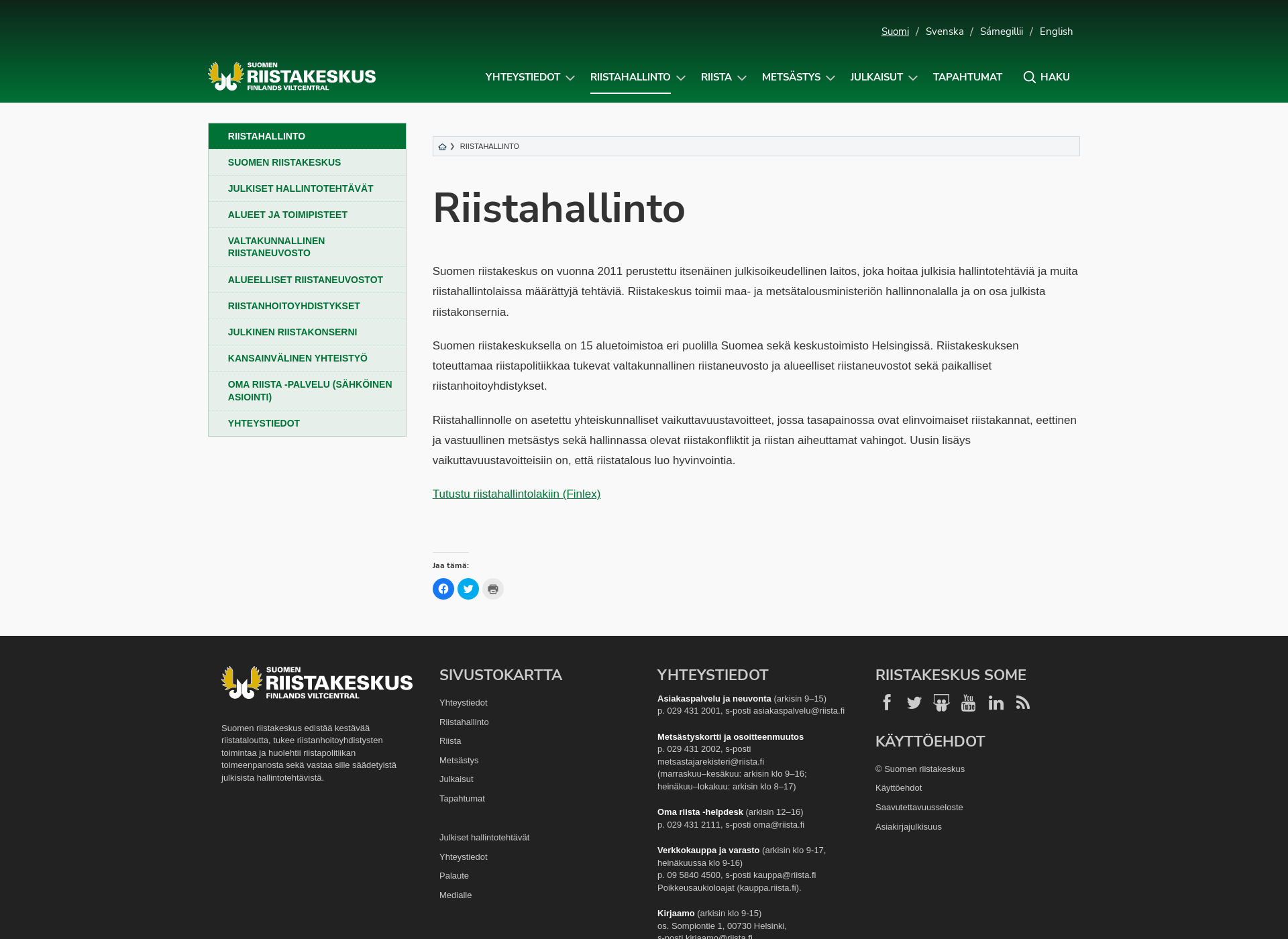 Skärmdump för riistaneuvosto.fi