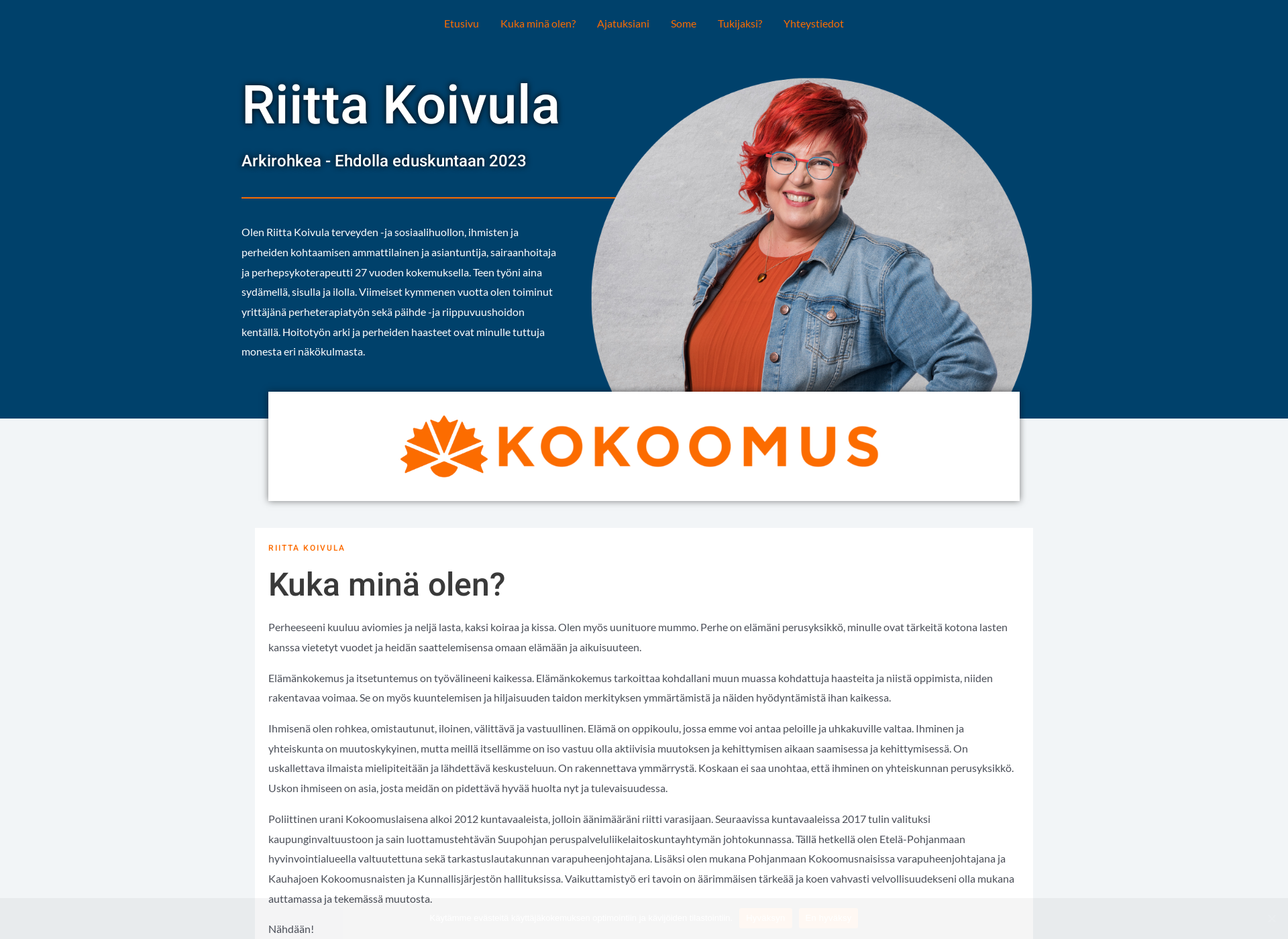 Skärmdump för riittakoivula.fi
