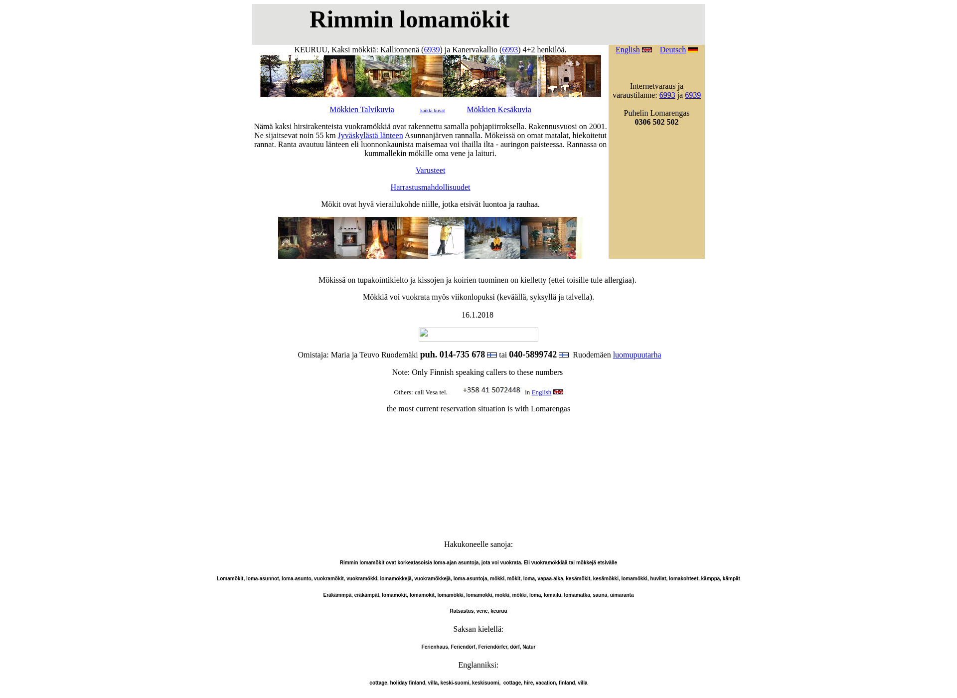 Skärmdump för rimminlomamokit.fi